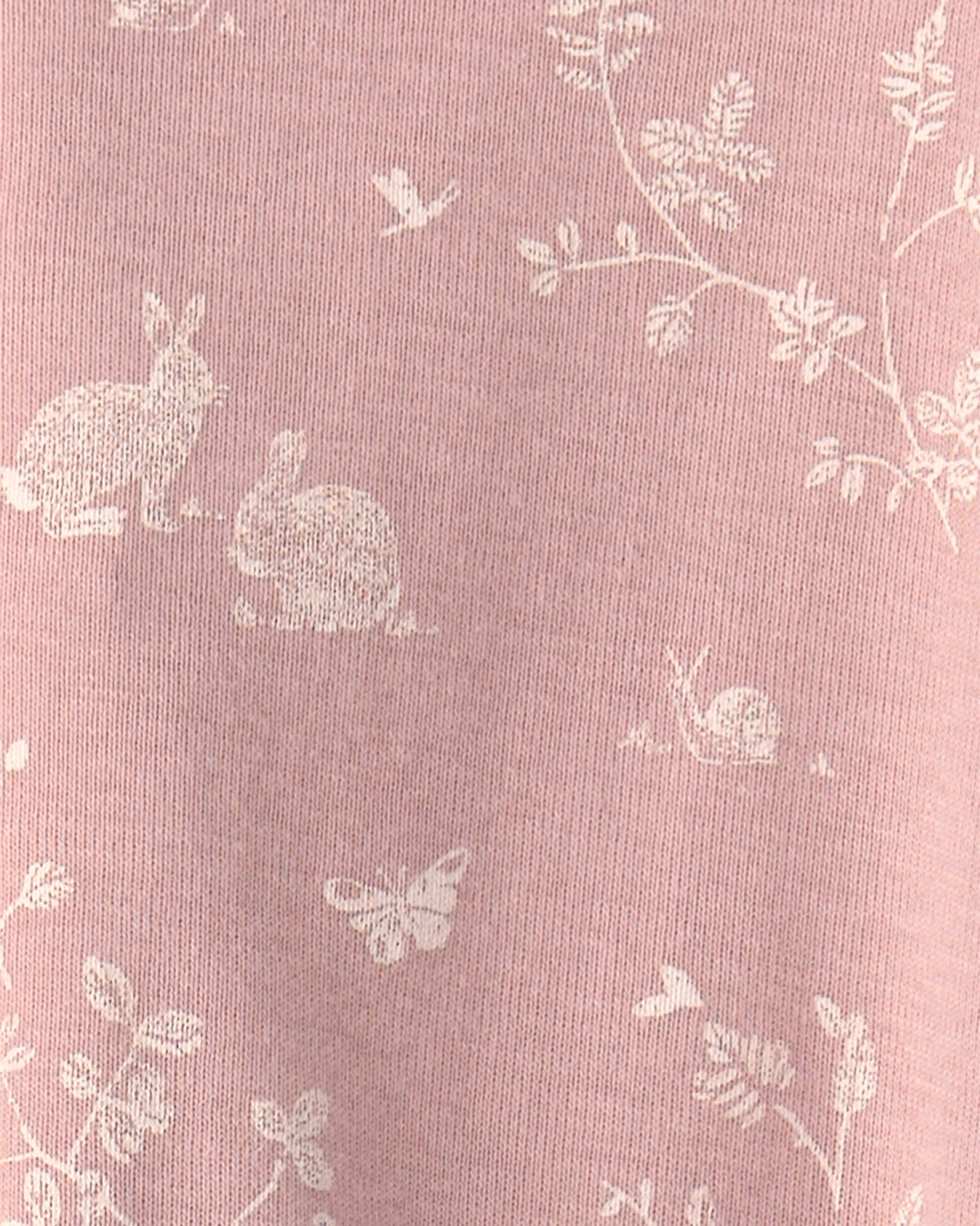Baby Girl Organic Cotton Sleeper Pink Bunnies Print