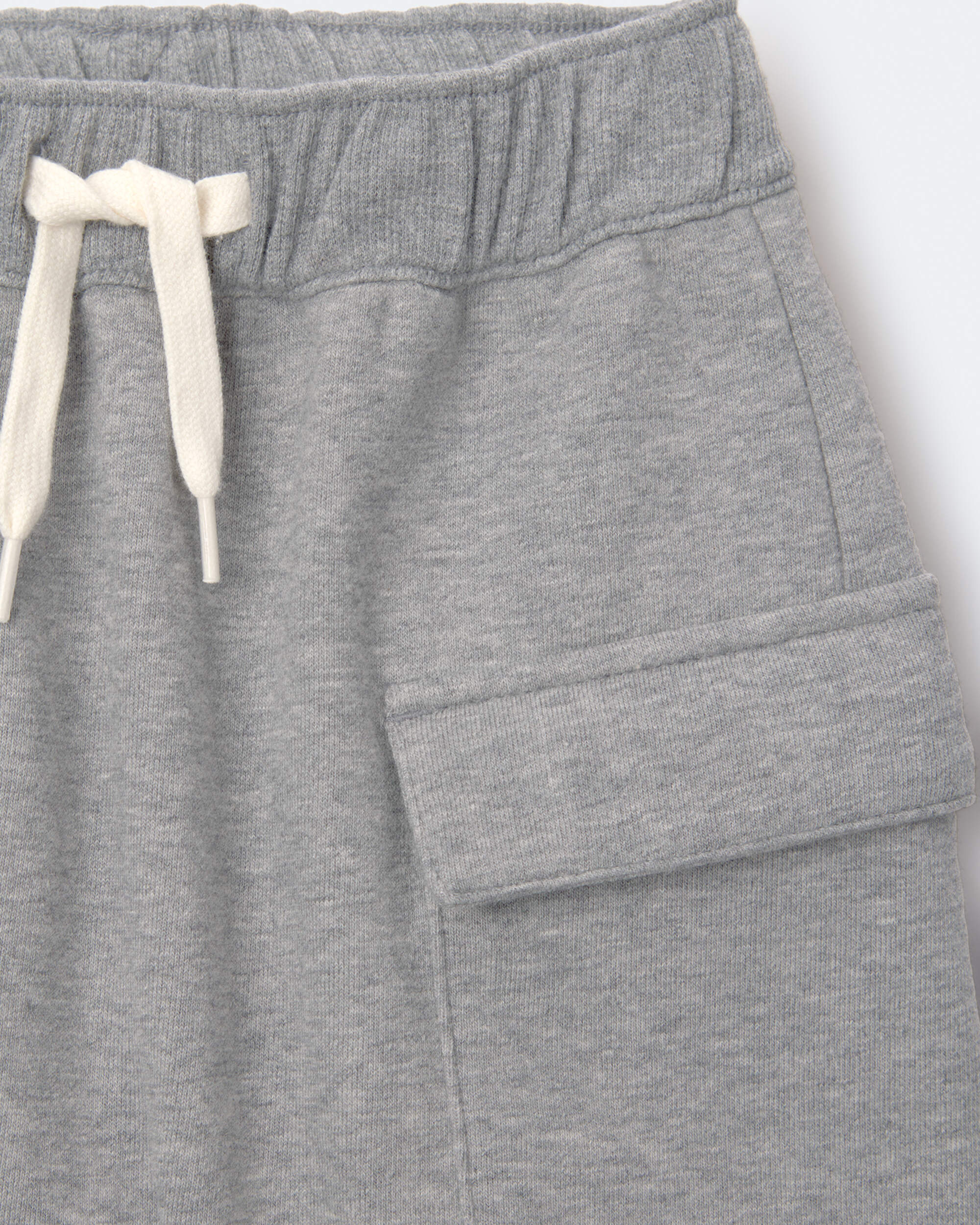 Toddler Boy French Terry Cargo Short with Pockets - Grey