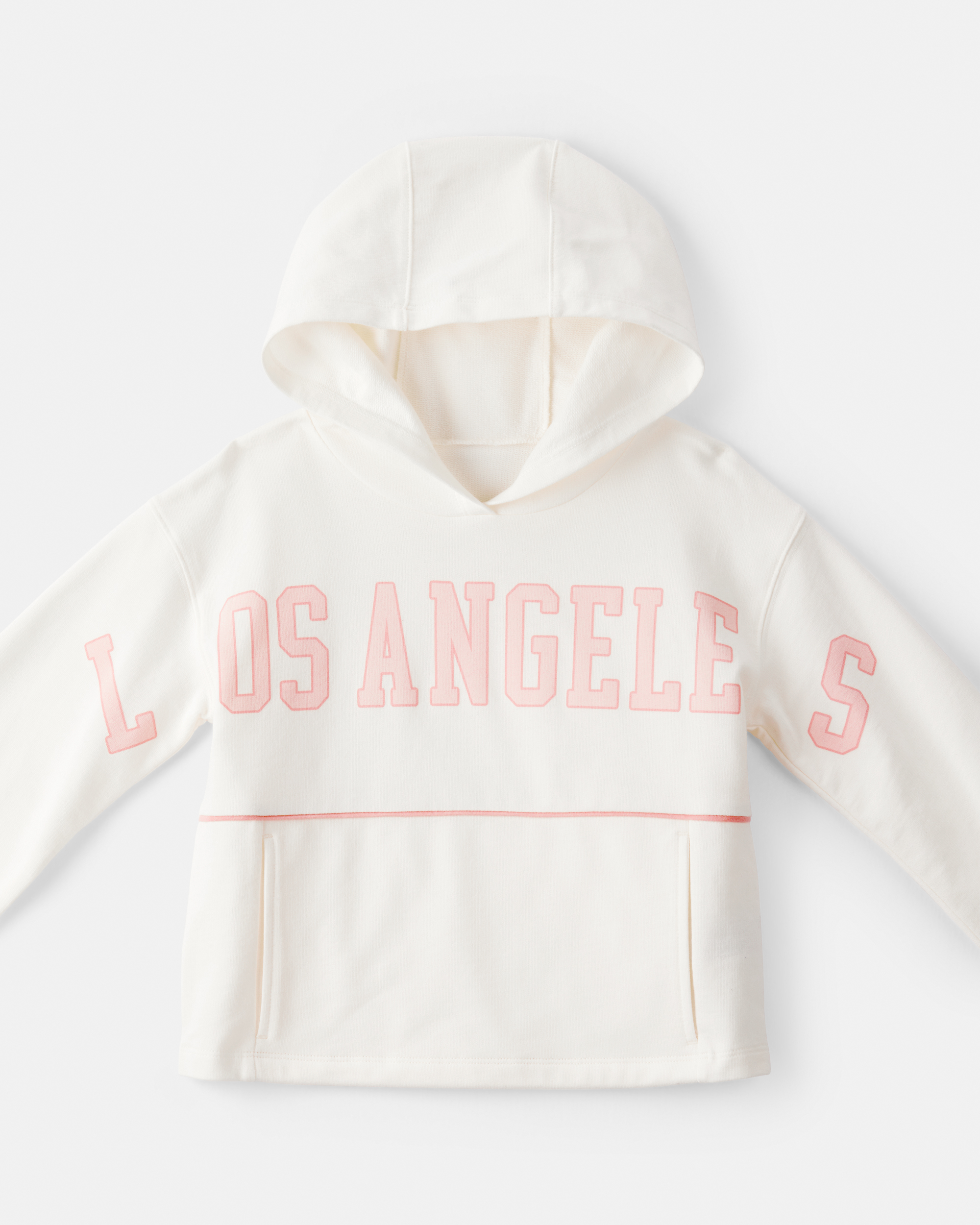 Girls Los Angeles Cotton Long-Sleeve Hoodie - Cream