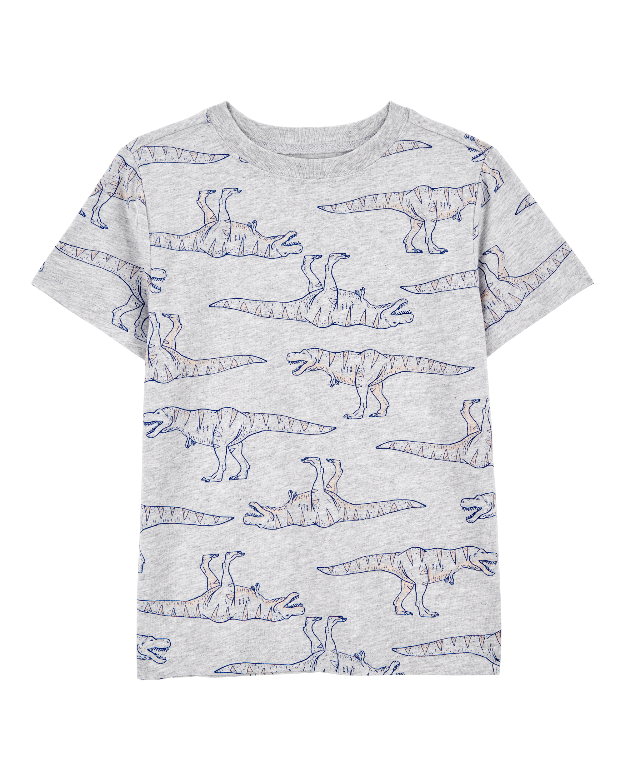 Kid Dinosaur Print Short-Sleeve Tee - Grey