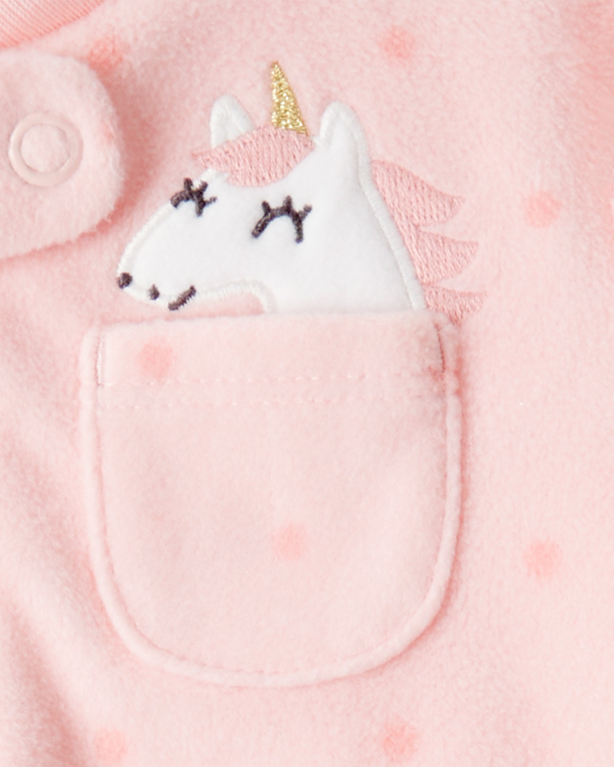 Baby Girl Unicorn Print Loose Fit Long-Sleeve Sleeper - Pink