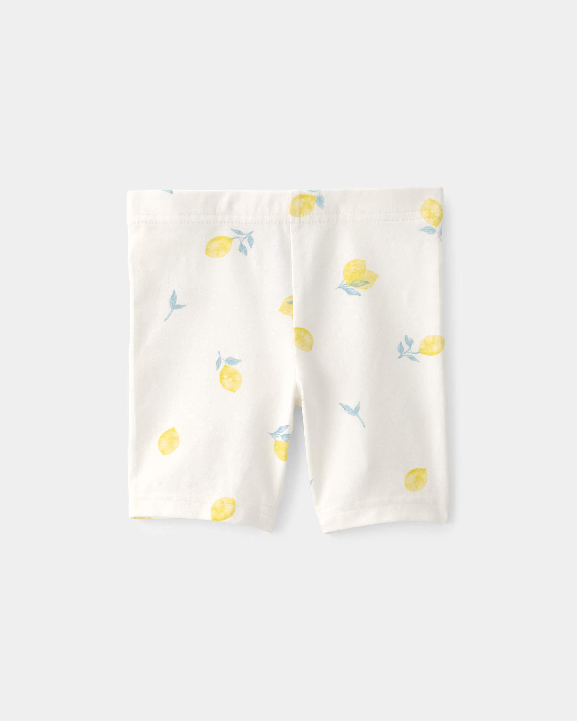 Toddler Girl Lemon Bike Shorts - Cream