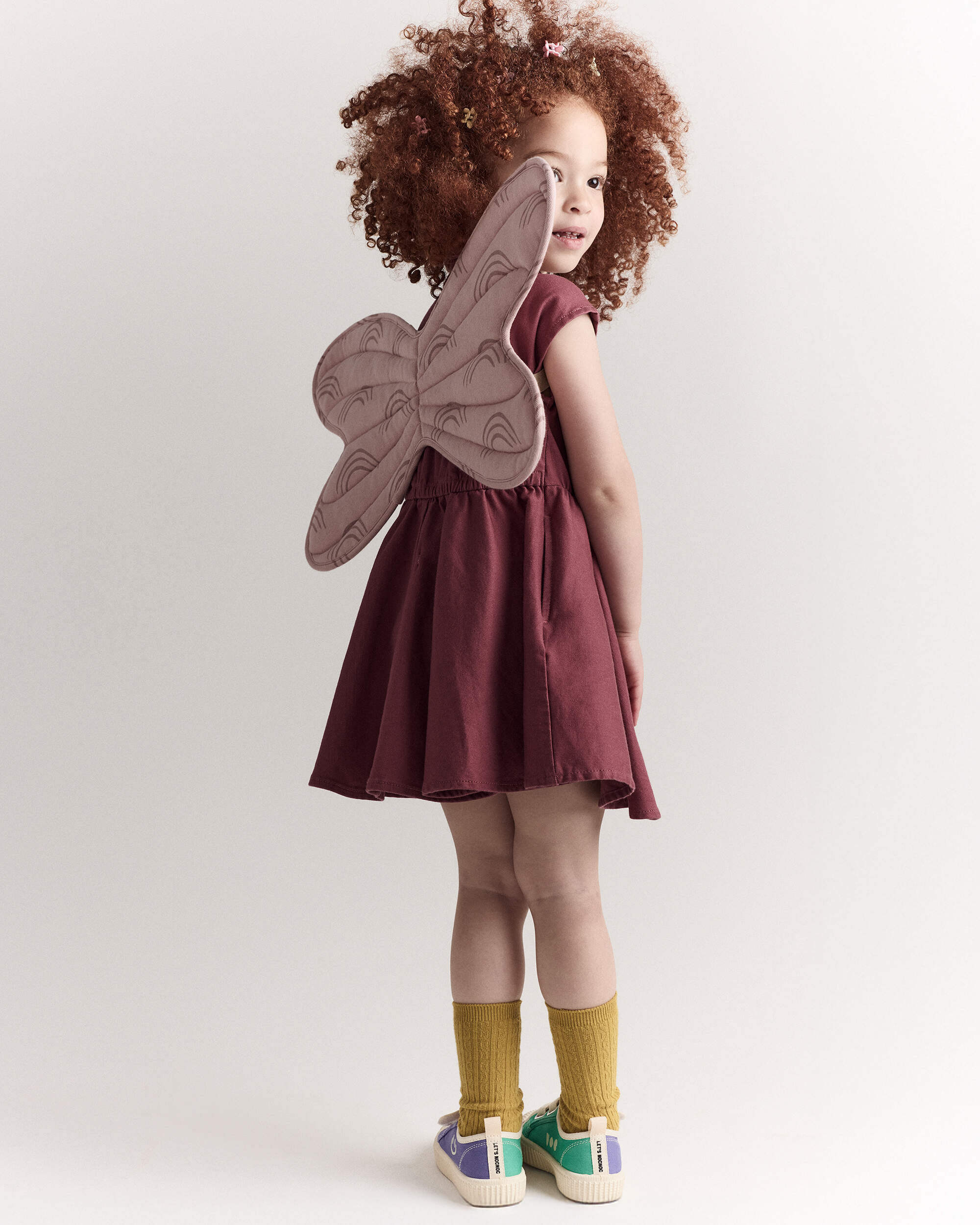 Tout-petit fille - Ailes de d&eacute;guisement &agrave; motif arc-en-ciel - Rose p&acirc;le, , hi-res