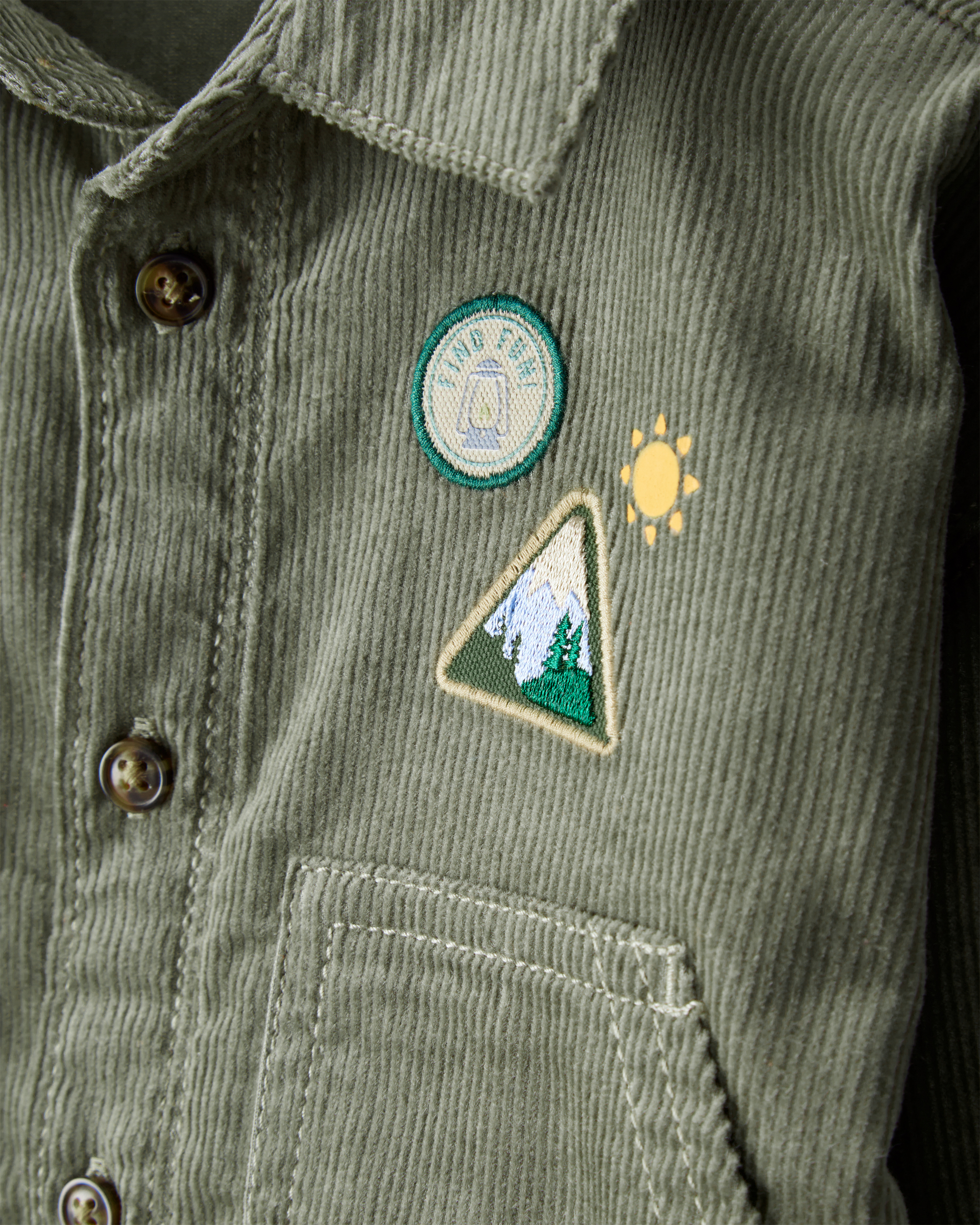 Baby Boy 2-Piece Button-Front Top & Pant Set - Green/Khaki