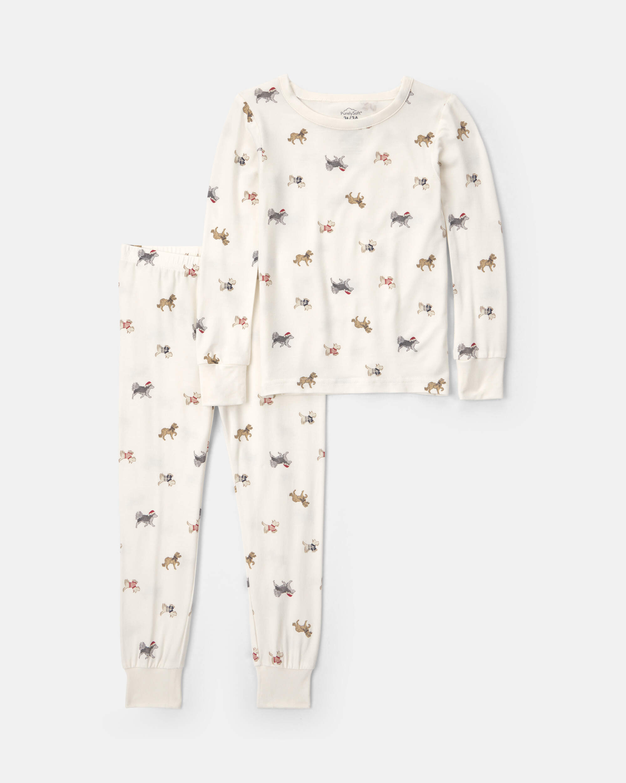 Toddler 2-Piece Dog PurelySoft™ Snug Fit Pyjama Set - Cream