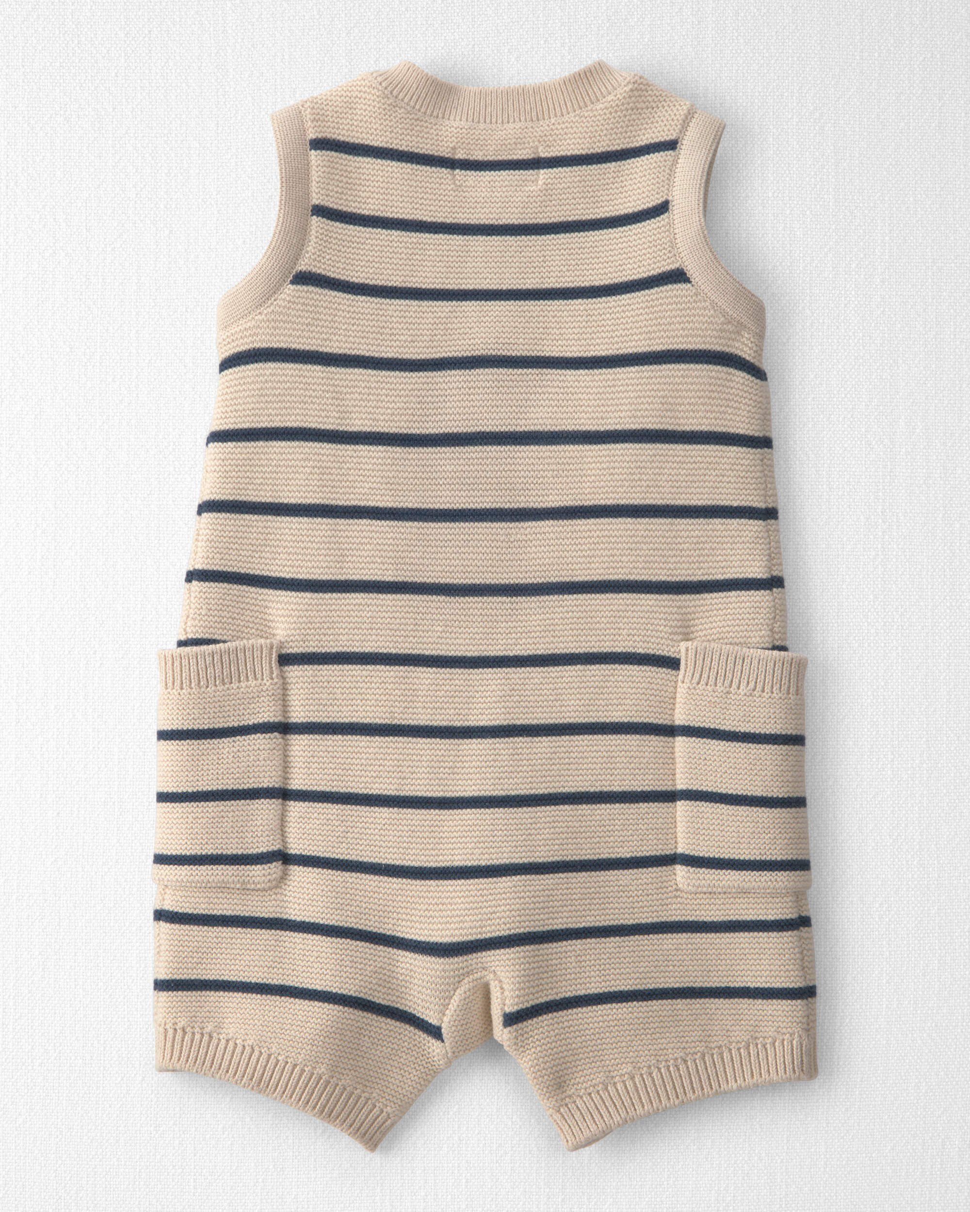 Baby Organic Cotton Knit Romper Stripes