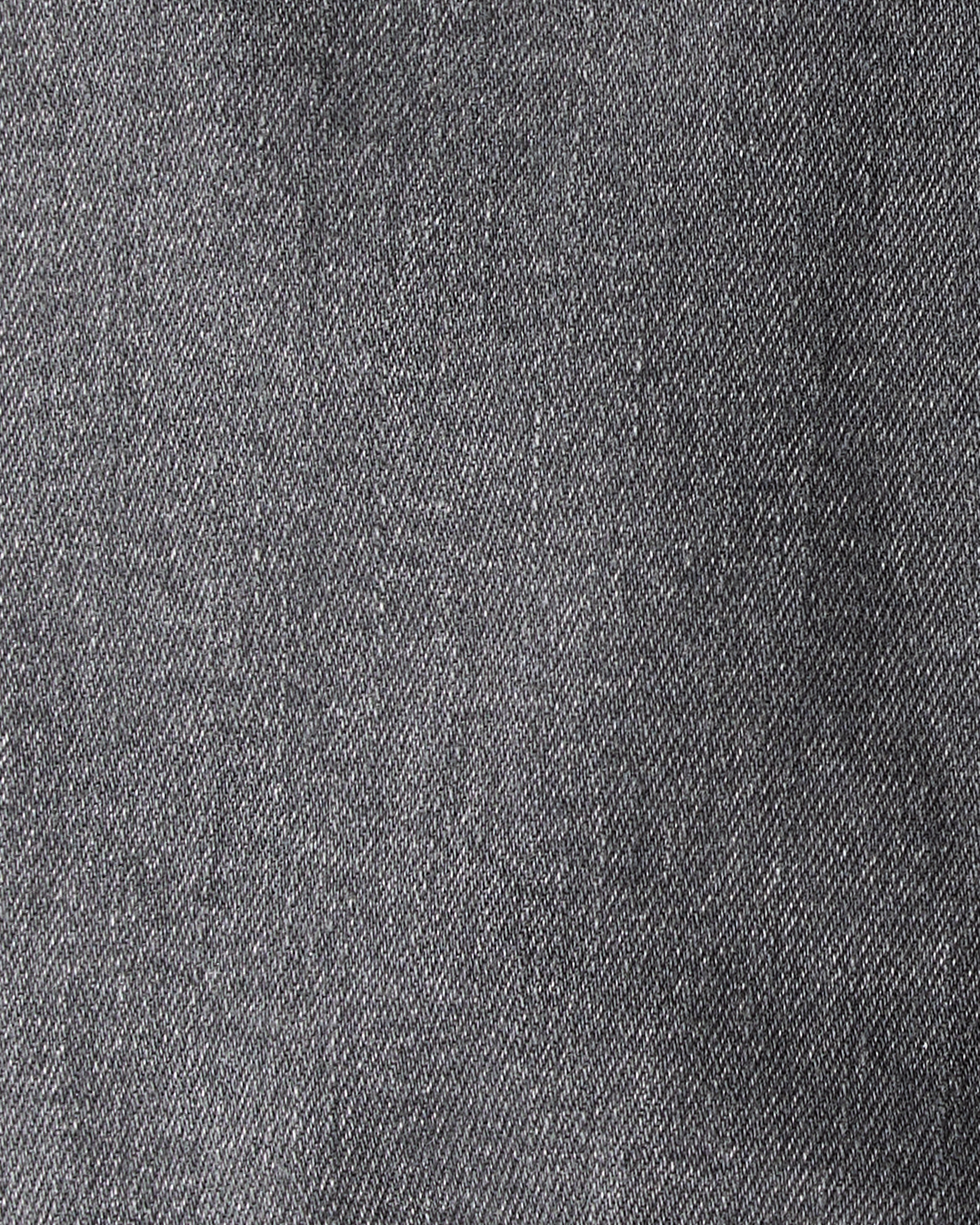 Baby Girl Heart Pocket Barrel Jeans - Black