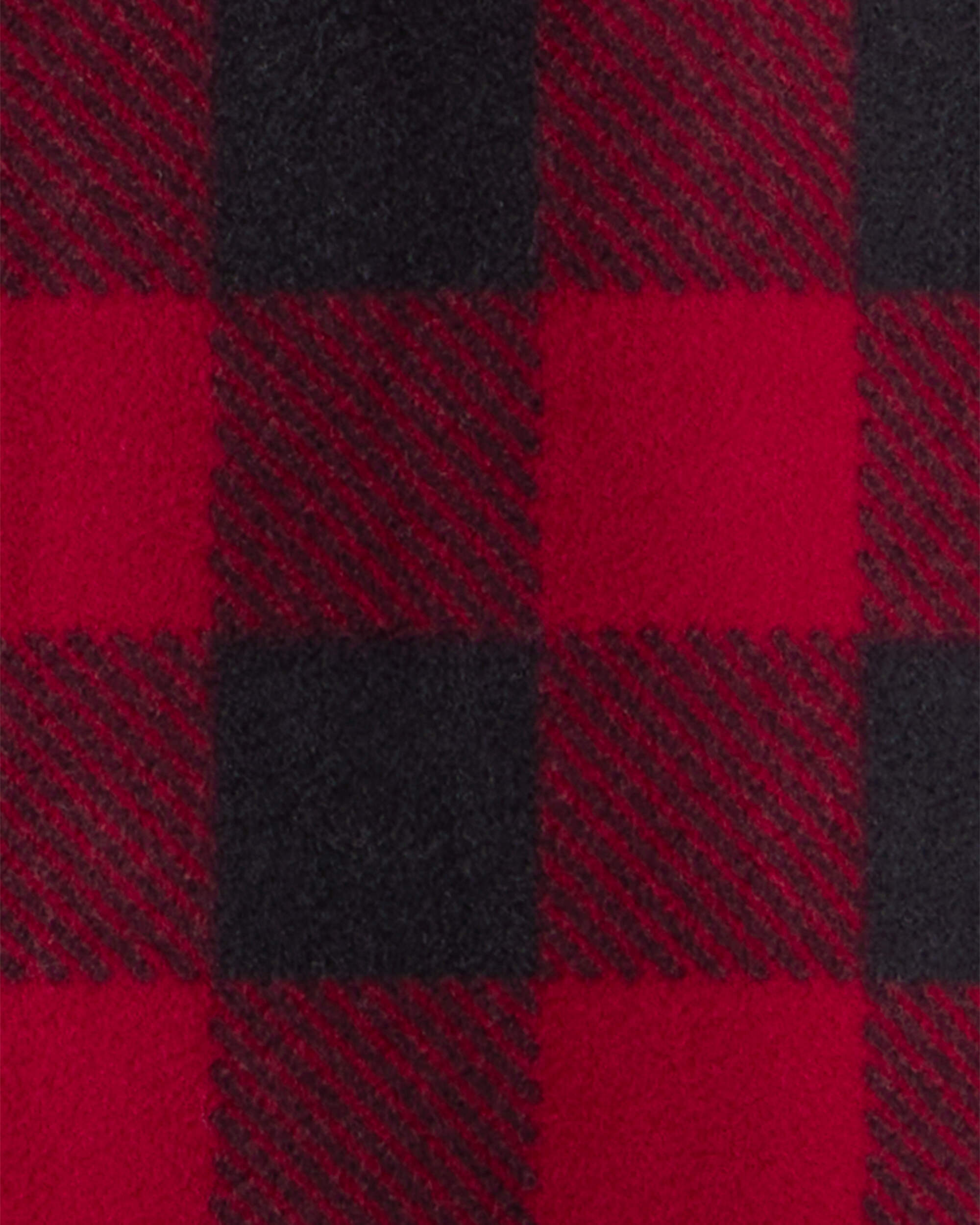 Baby Checkered Print Loose Fit Long-Sleeve Wearable Blanket