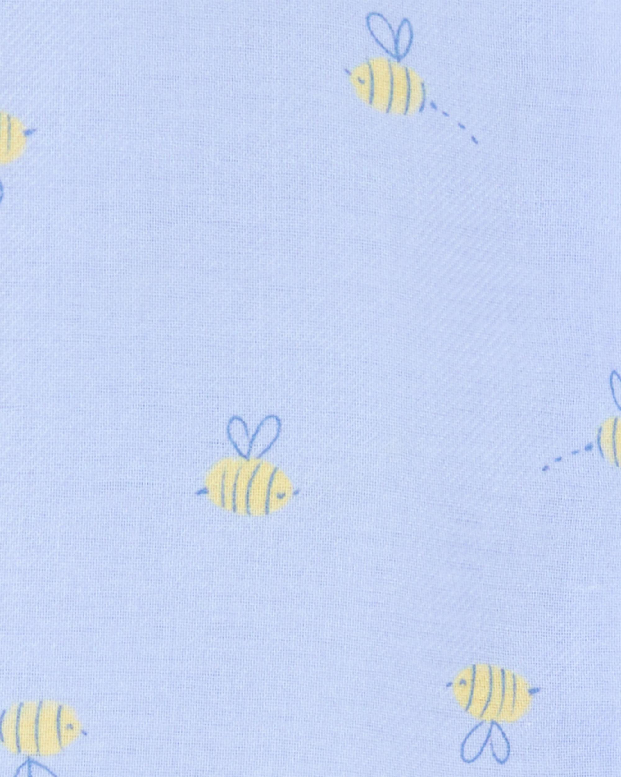 Toddler Bee Print Loose Fit 2-Piece Pyjamas - Blue