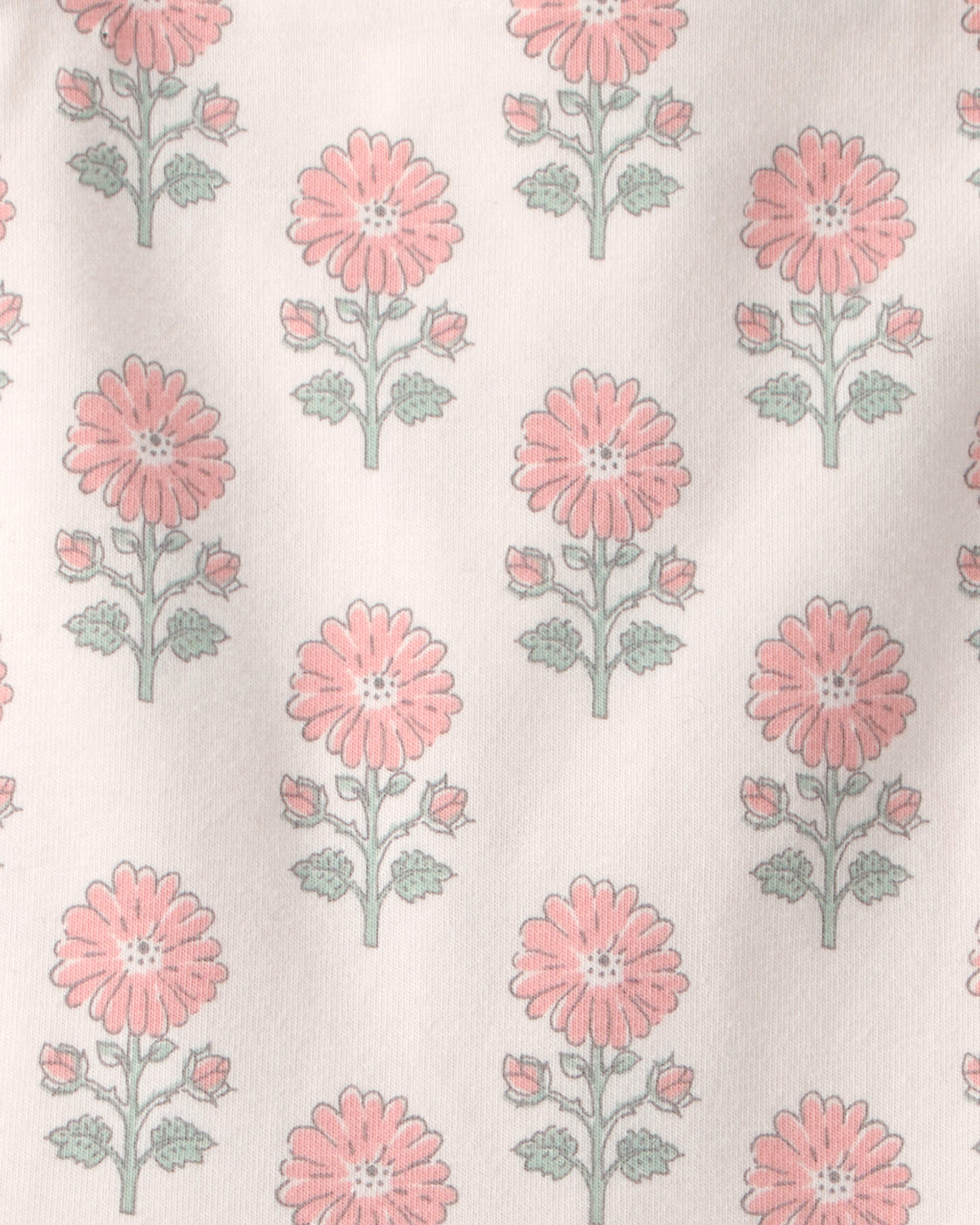 Toddler Girl Organic Cotton Tiered Dress Rosebud Petal Print