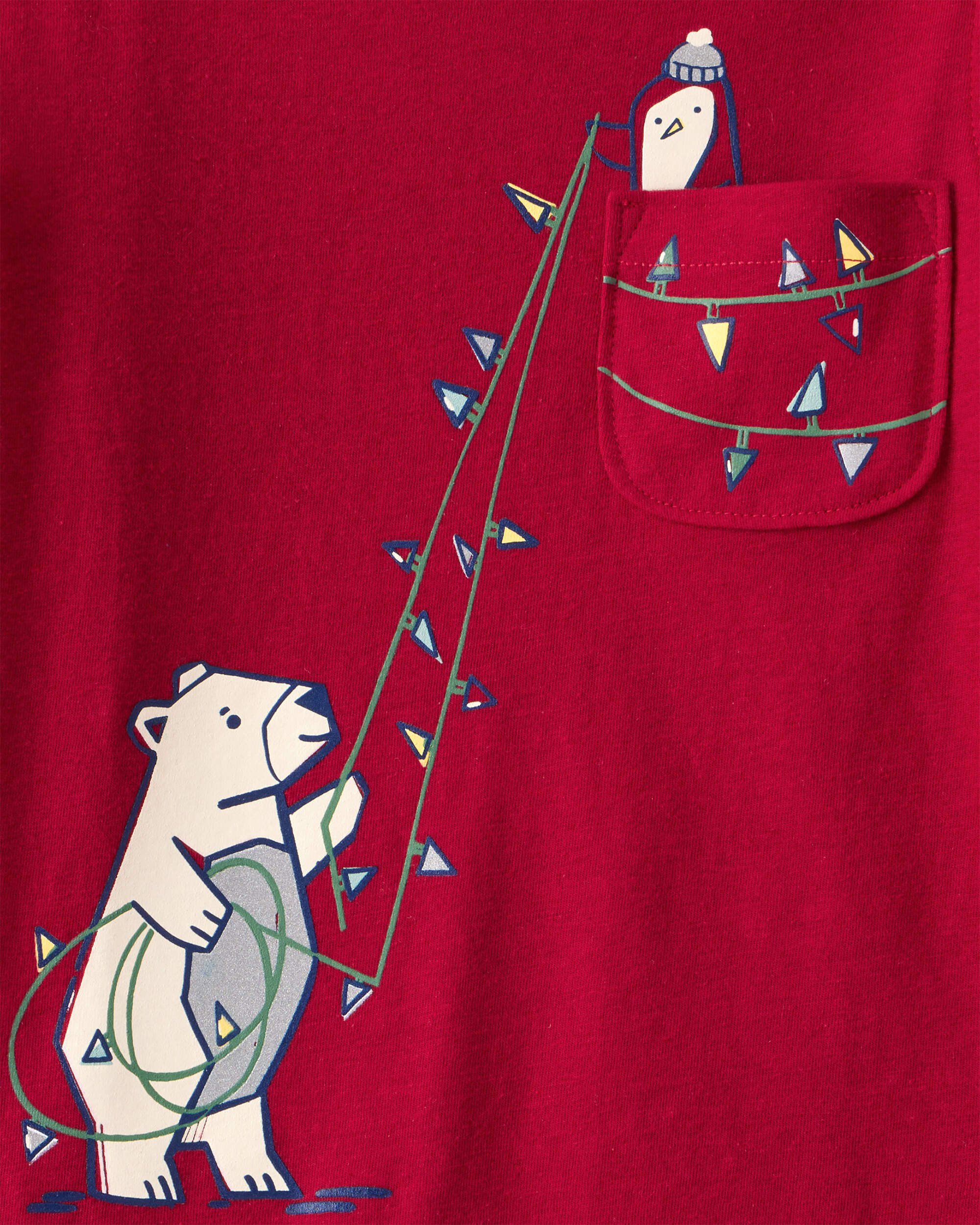 Toddler Boy Polar Bear Holiday T-Shirt - Red