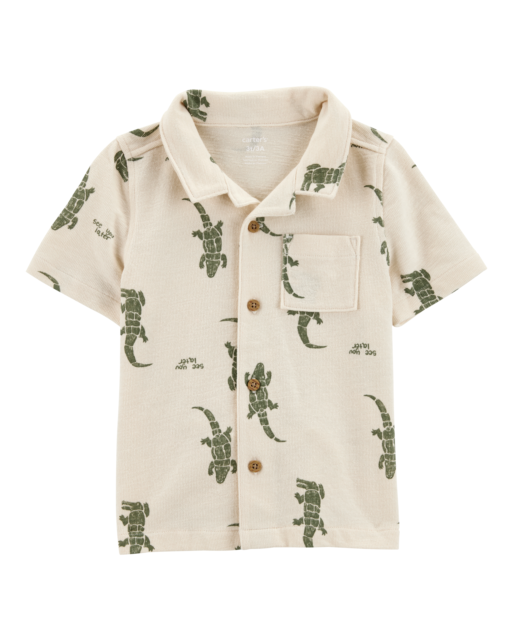 Toddler Alligator Button-Down Shirt