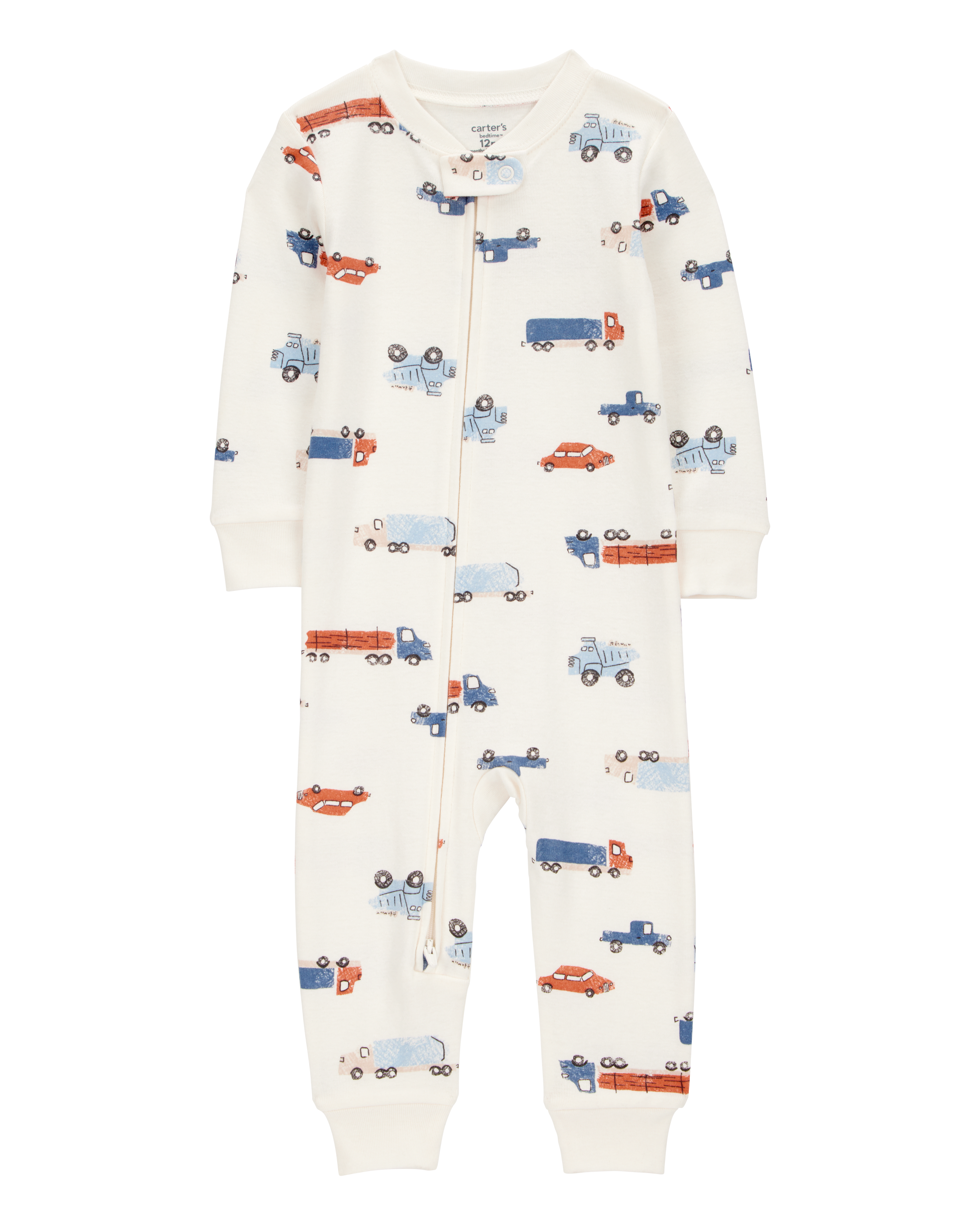 Toddler 1-Piece Cars 100% Snug Fit Cotton Footless Pyjamas