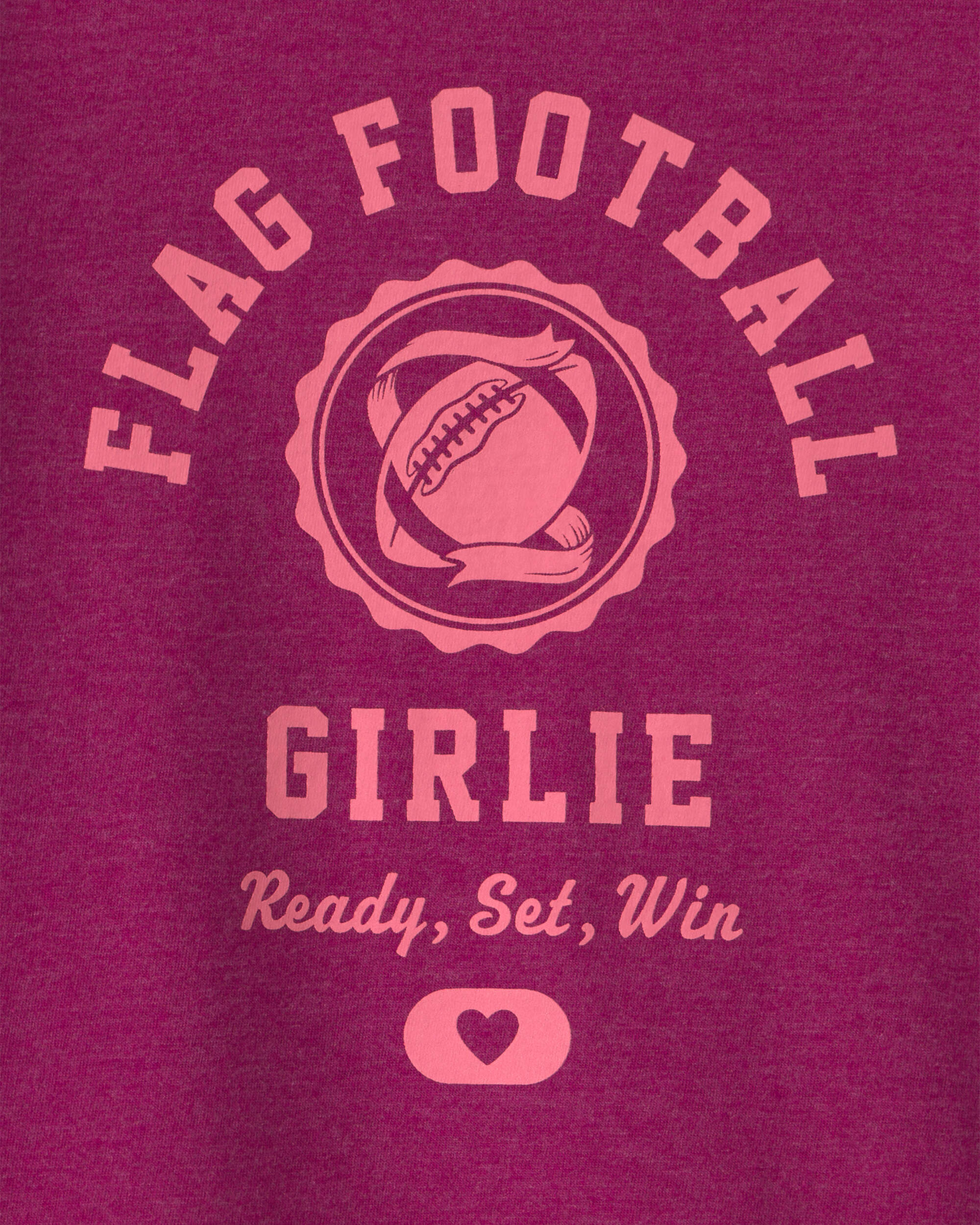 Girls 'Flag Football Girlie' Long-Sleeve Graphic Tee - Burgundy