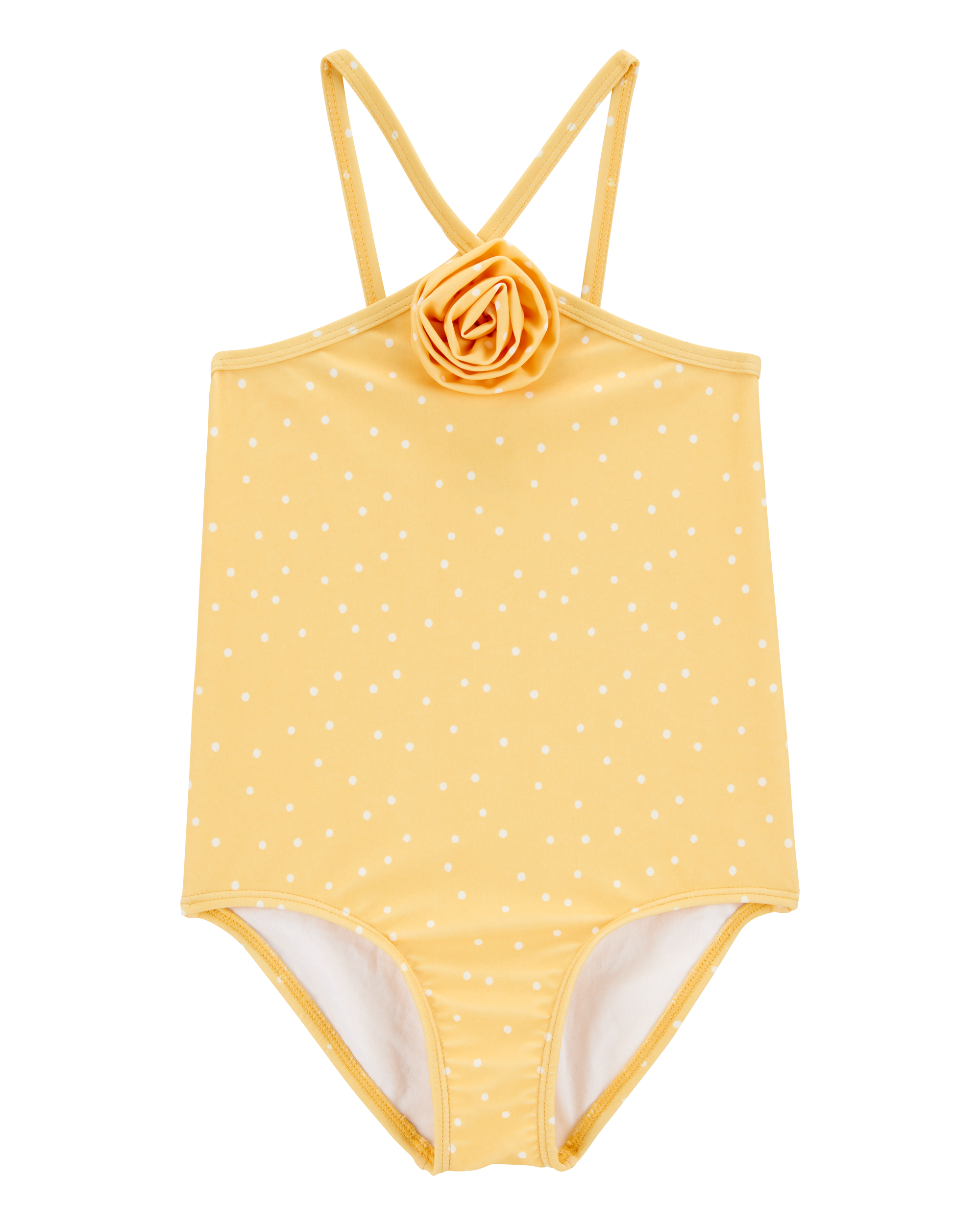 Toddler Girl 1-Piece Polka Dot Swimsuit - Gold