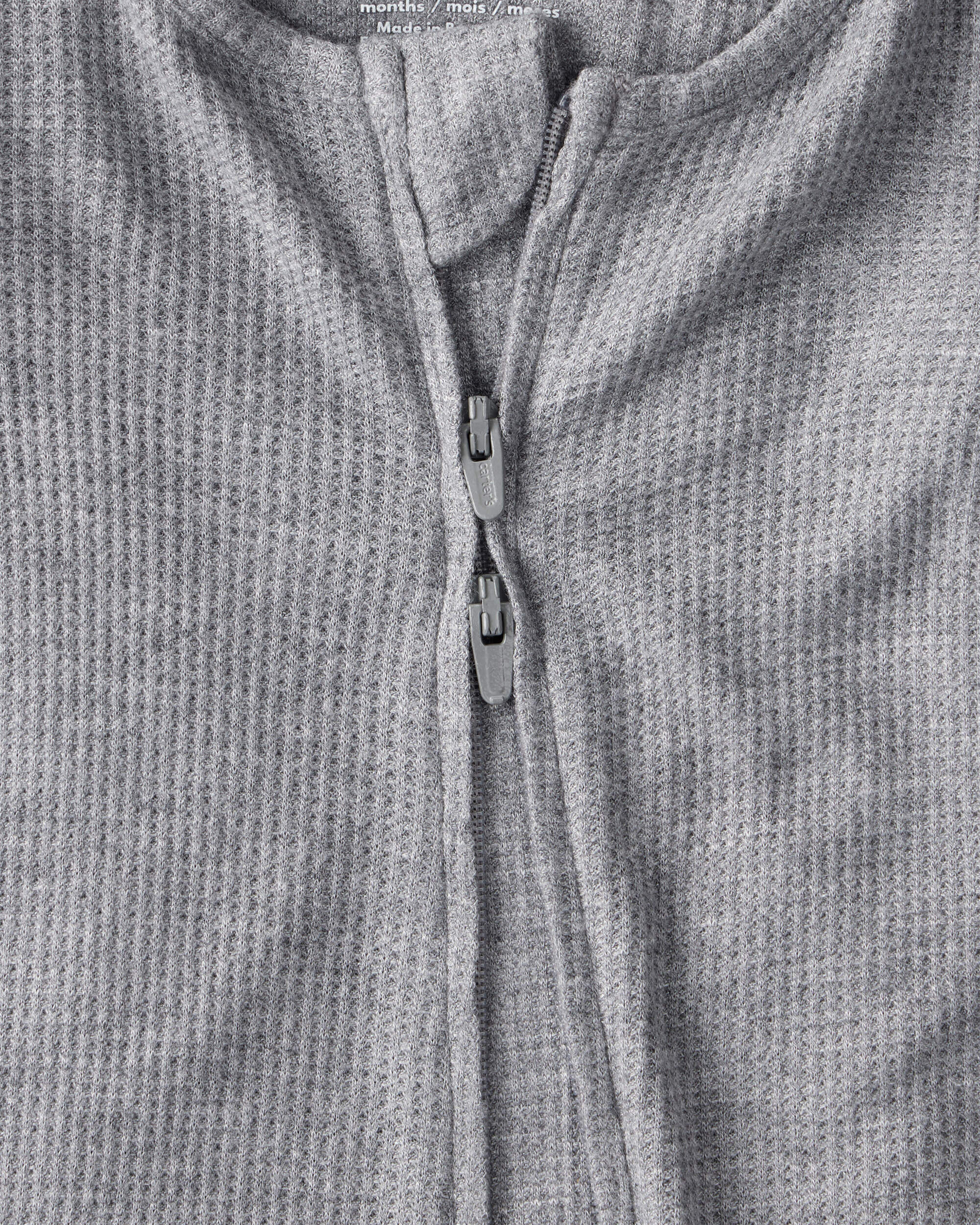 Baby Boy Solid PurelySoft Long-Sleeve 2-Way Zip Sleeper - Grey