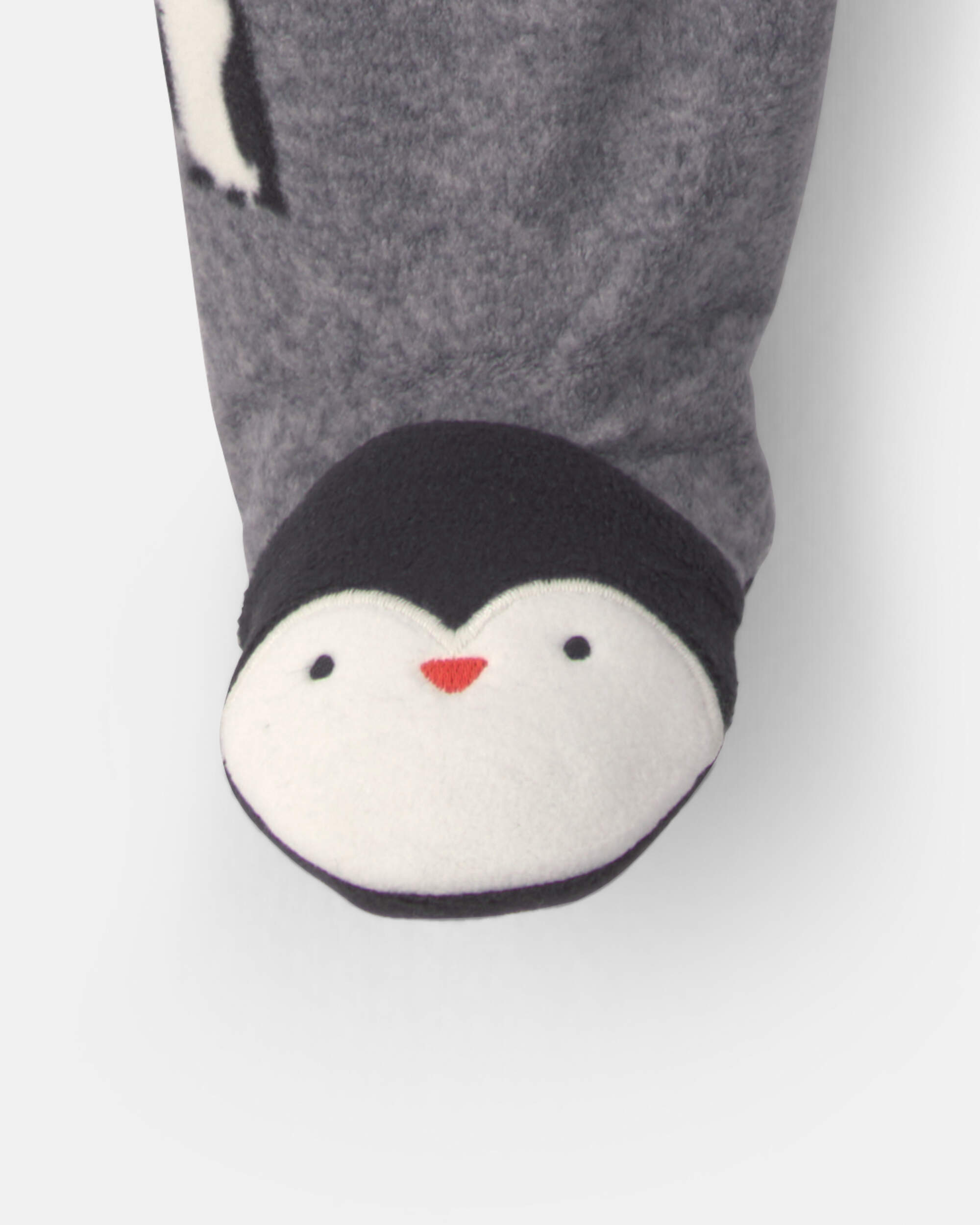 Baby Boy Penguin Fleece 2-Way Zip Sleeper - Grey