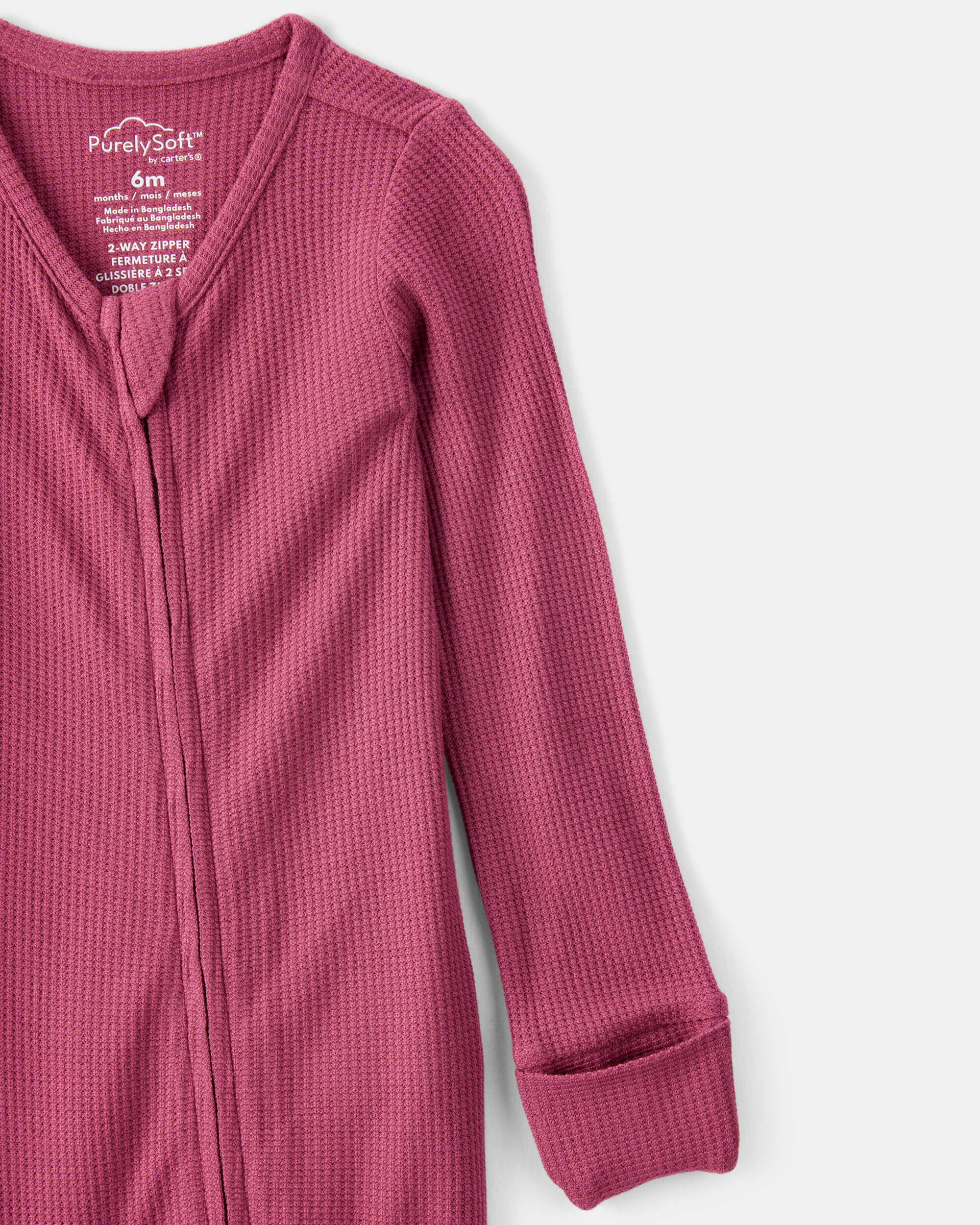 Baby Girl PurelySoft Long-Sleeve Sleeper- Pink