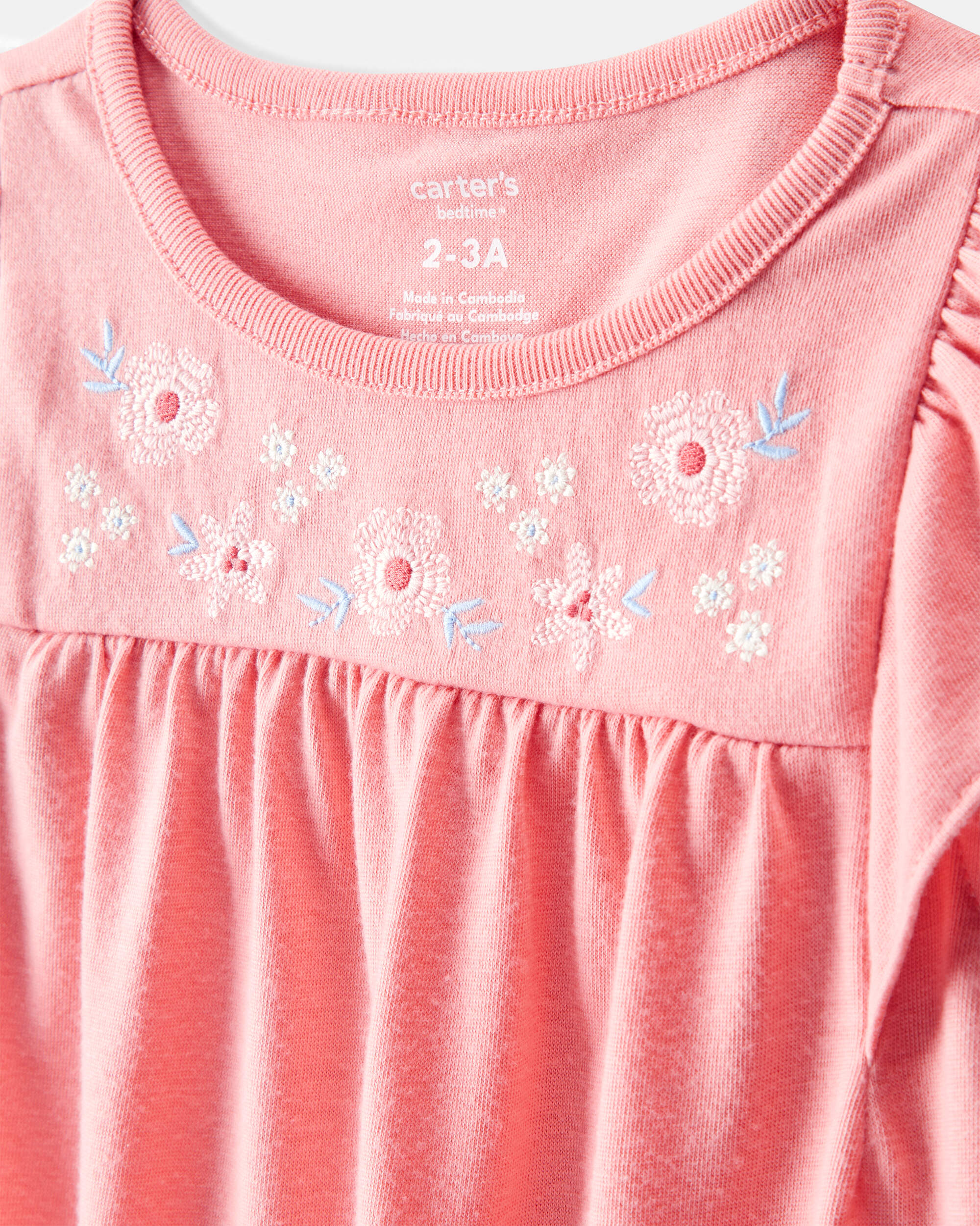 Girls 2-Pack Floral Bunnies Nightgowns