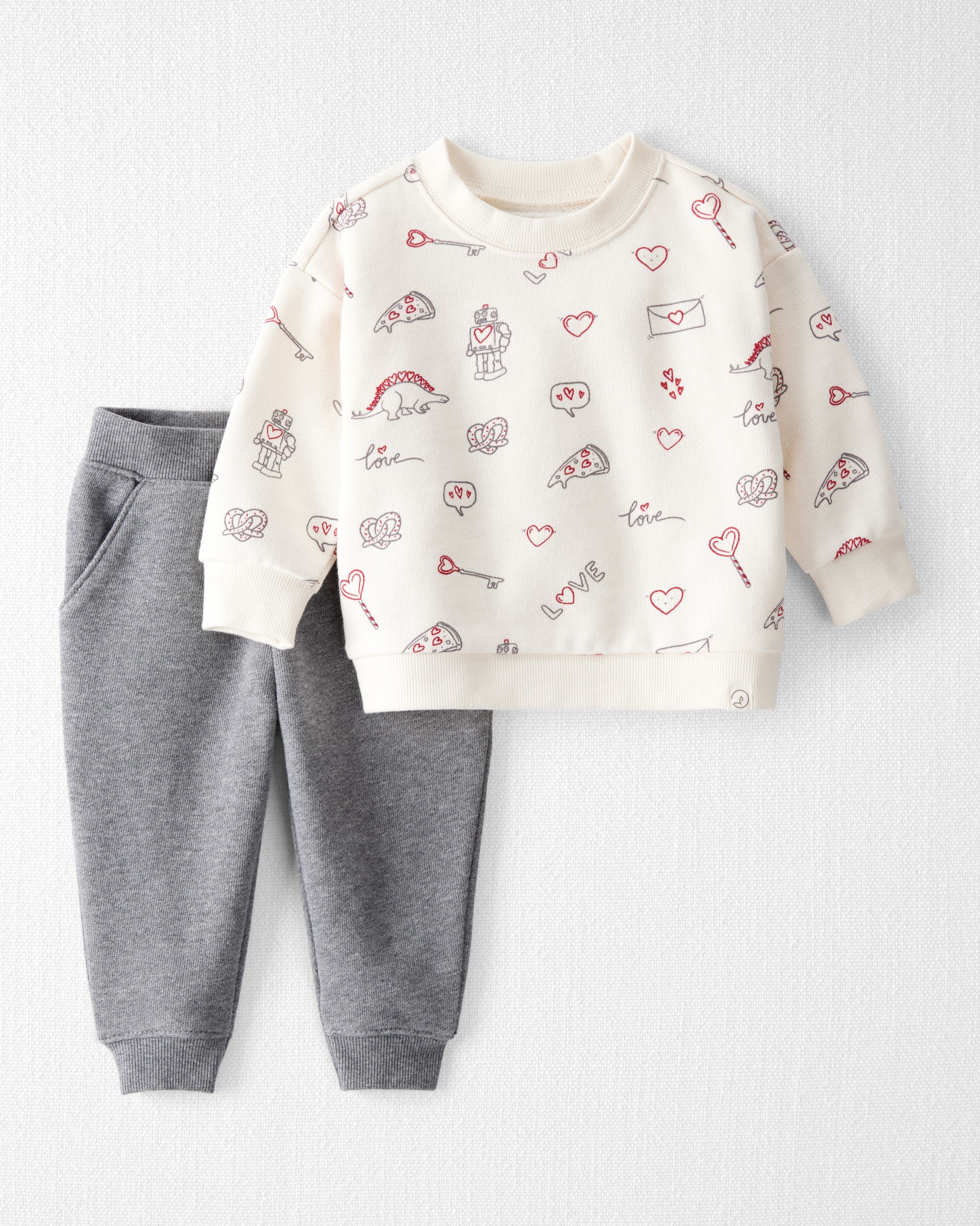 Baby 2-Piece Organic Cotton Set Little Loves Print