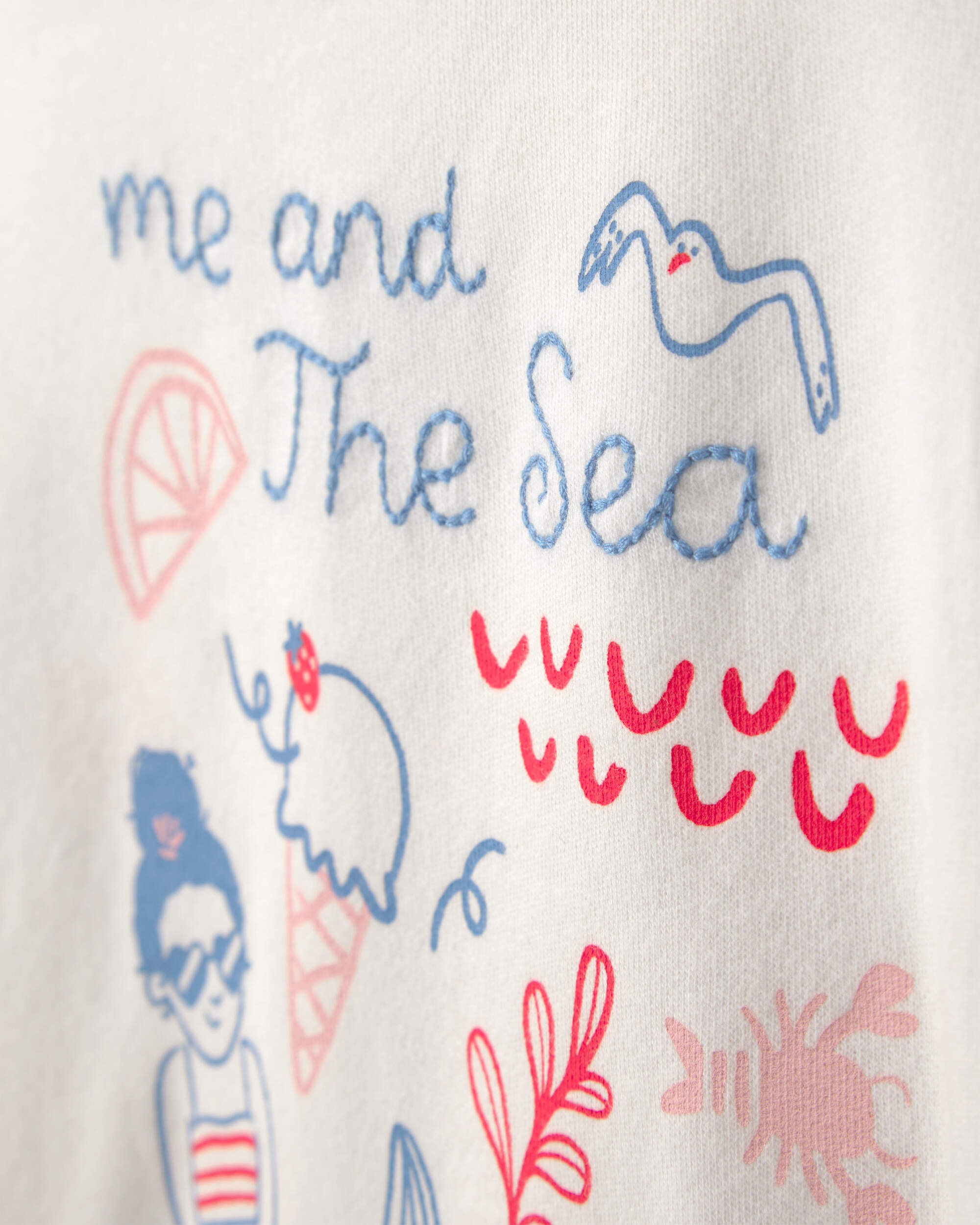 Toddler Girl Mermaid French Terry Pullover Sweatshirt - Ivory