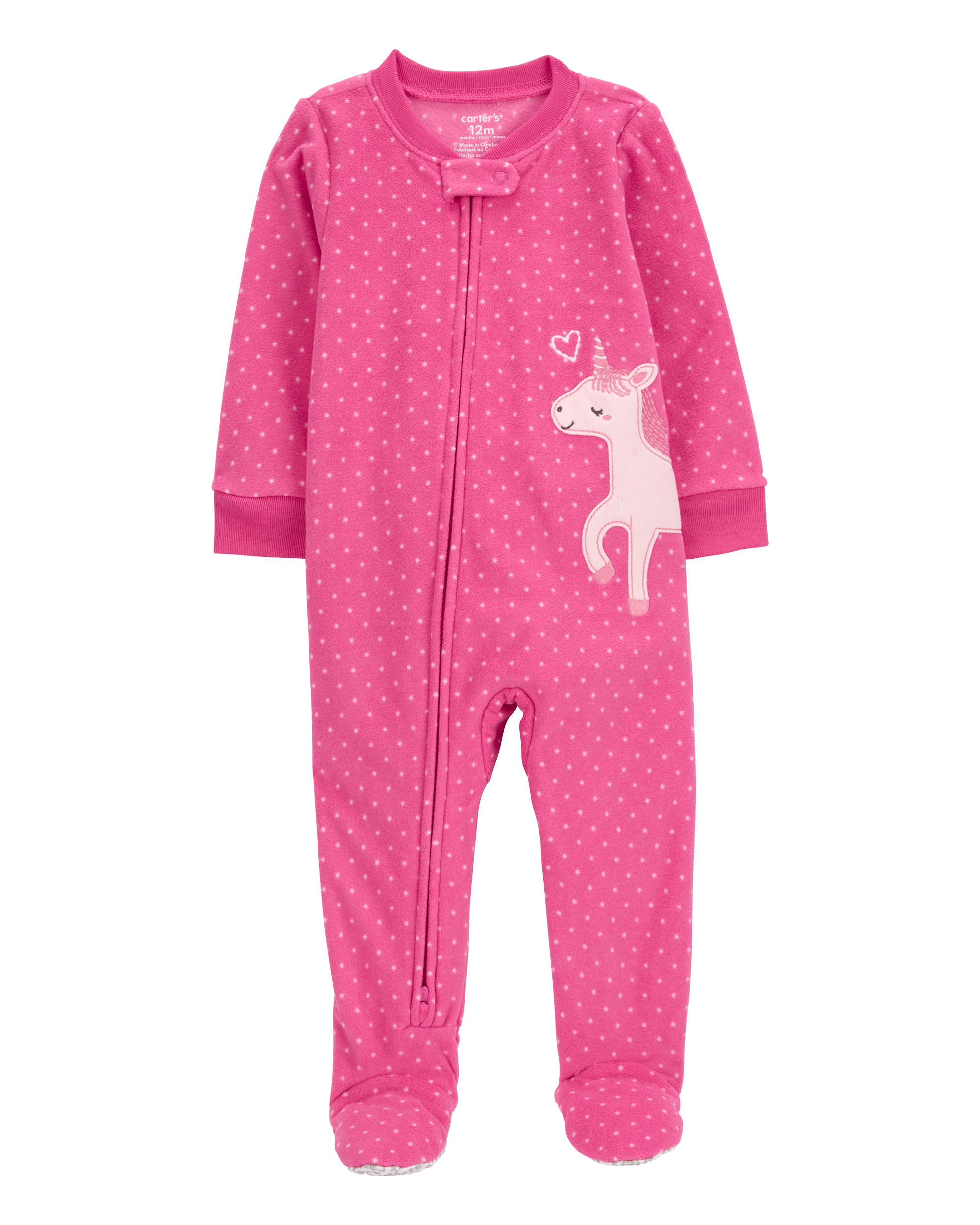 Toddler 1-Piece Unicorn Fleece Footie Pyjamas