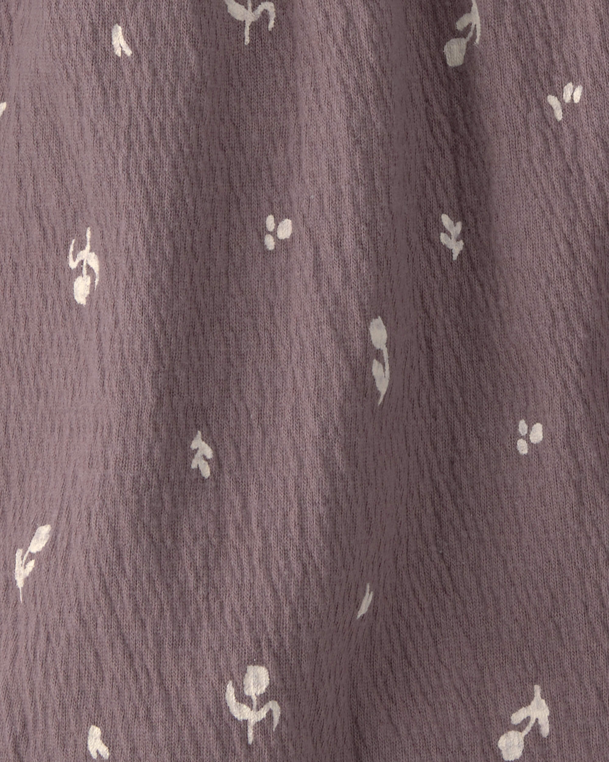 Baby Girl 2-Piece Floral Sleeveless Romper Set - Brown