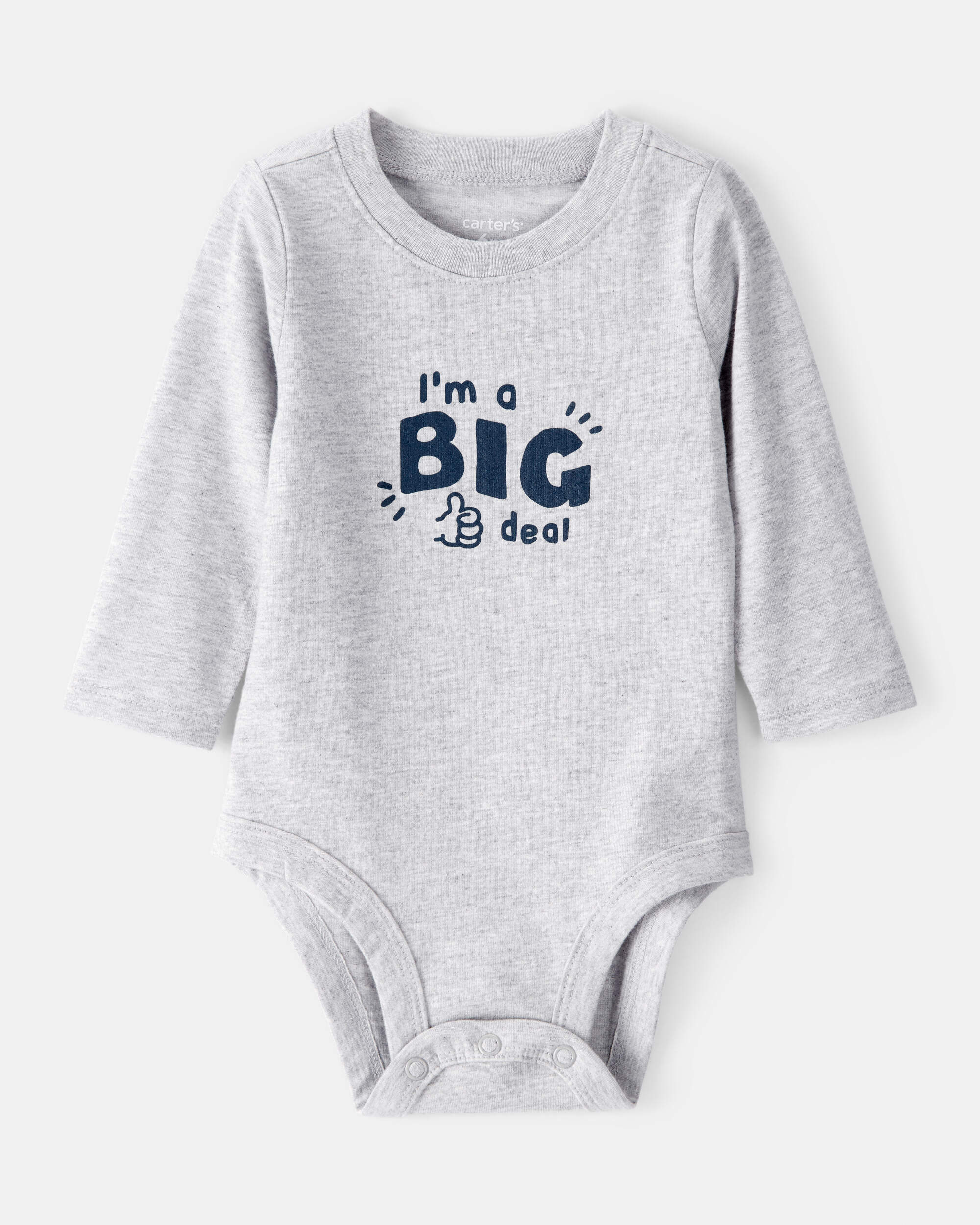 Baby Boy Long-Sleeve Graphic Bodysuit - Grey