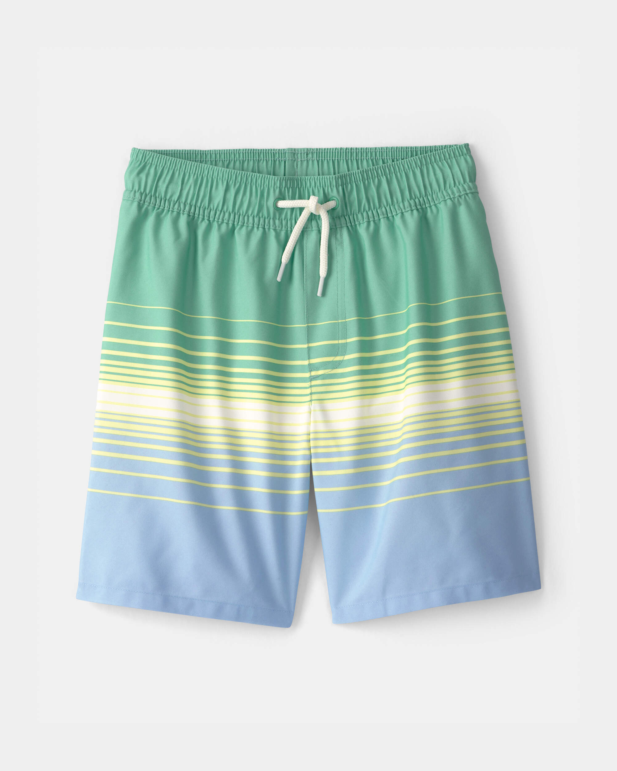 Boys Striped Swim Trunks - Blue/Green/Yellow