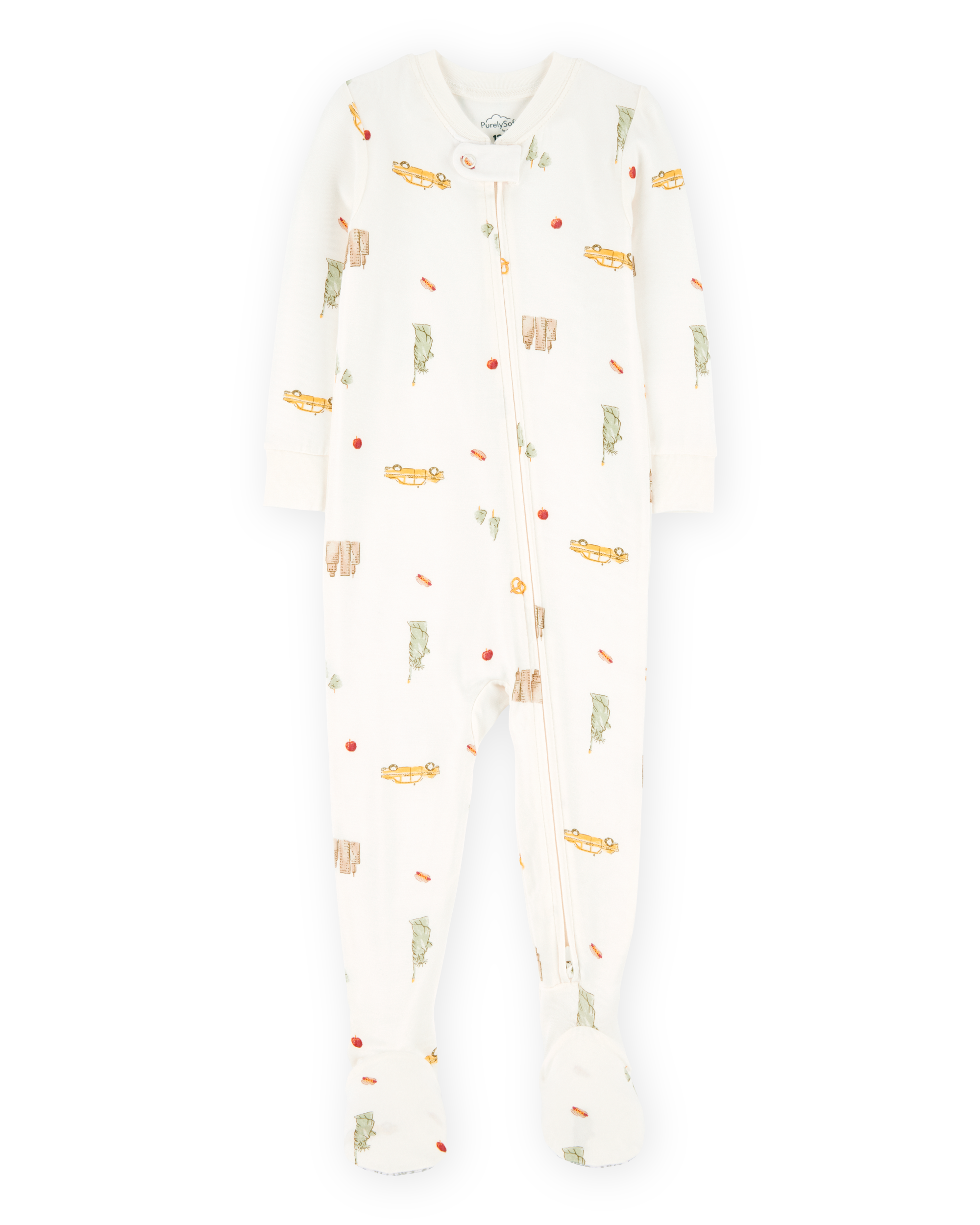 Baby New York City Print Footie 1-Piece PurelySoft Pyjamas - Ivory