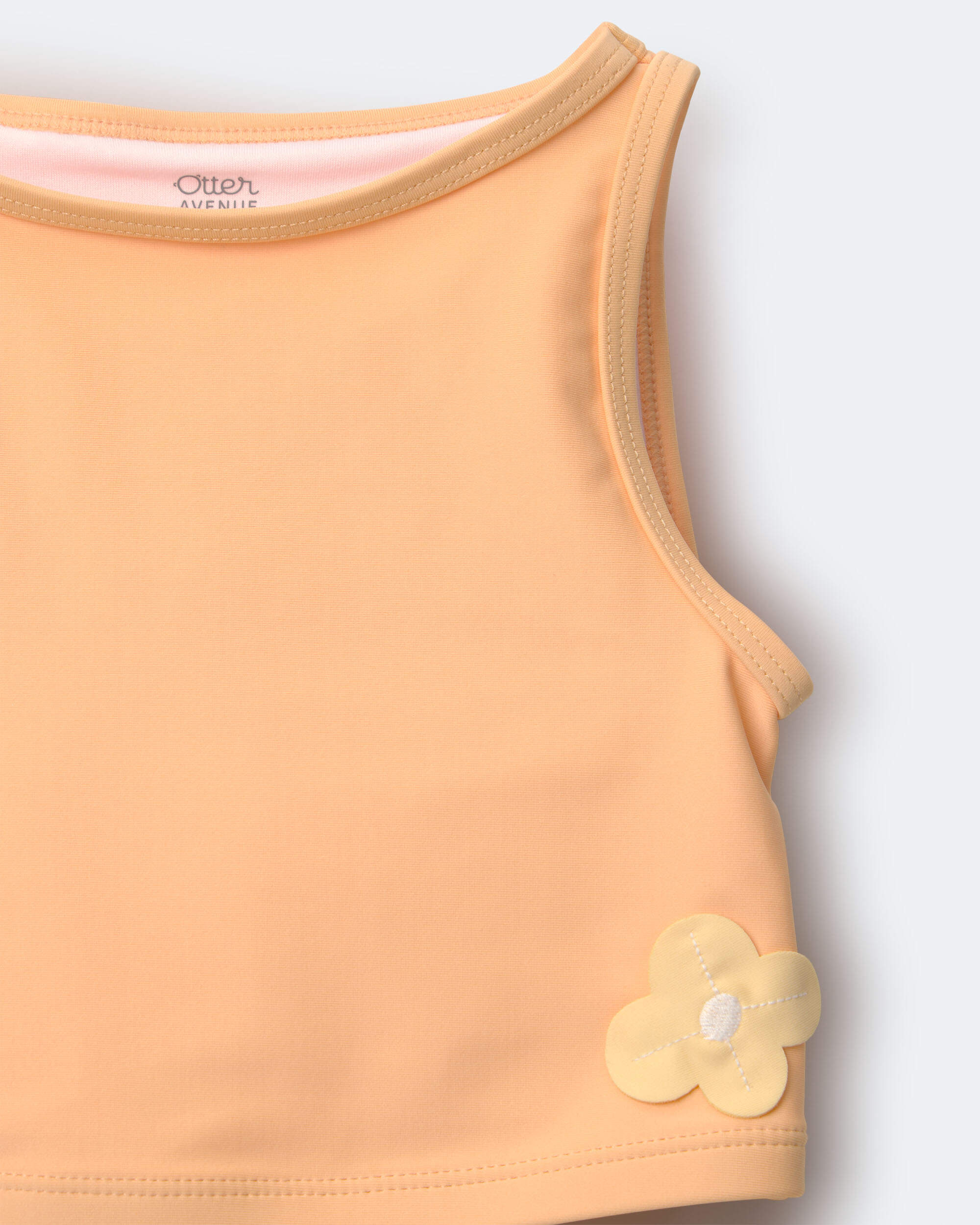 Toddler Girl Floral Tankini Set - Light Orange