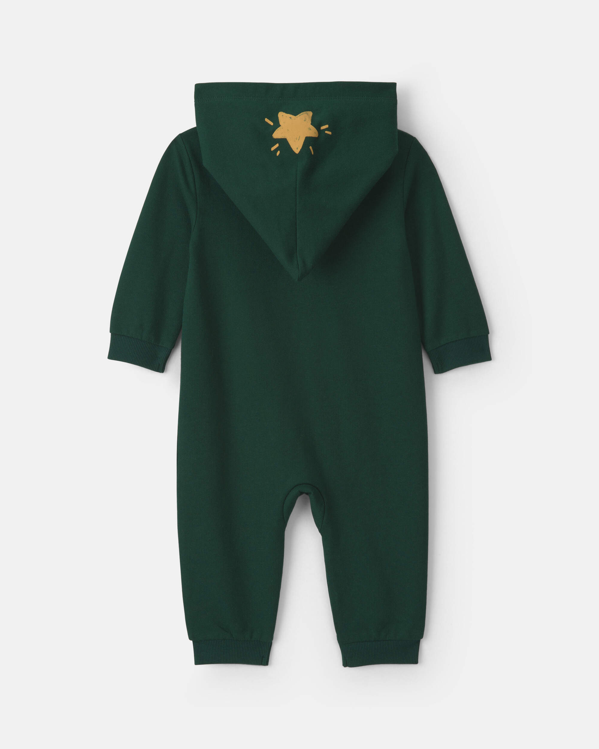 Baby Christmas Tree French Terry Long-Sleeve Jumpsuit - Green
