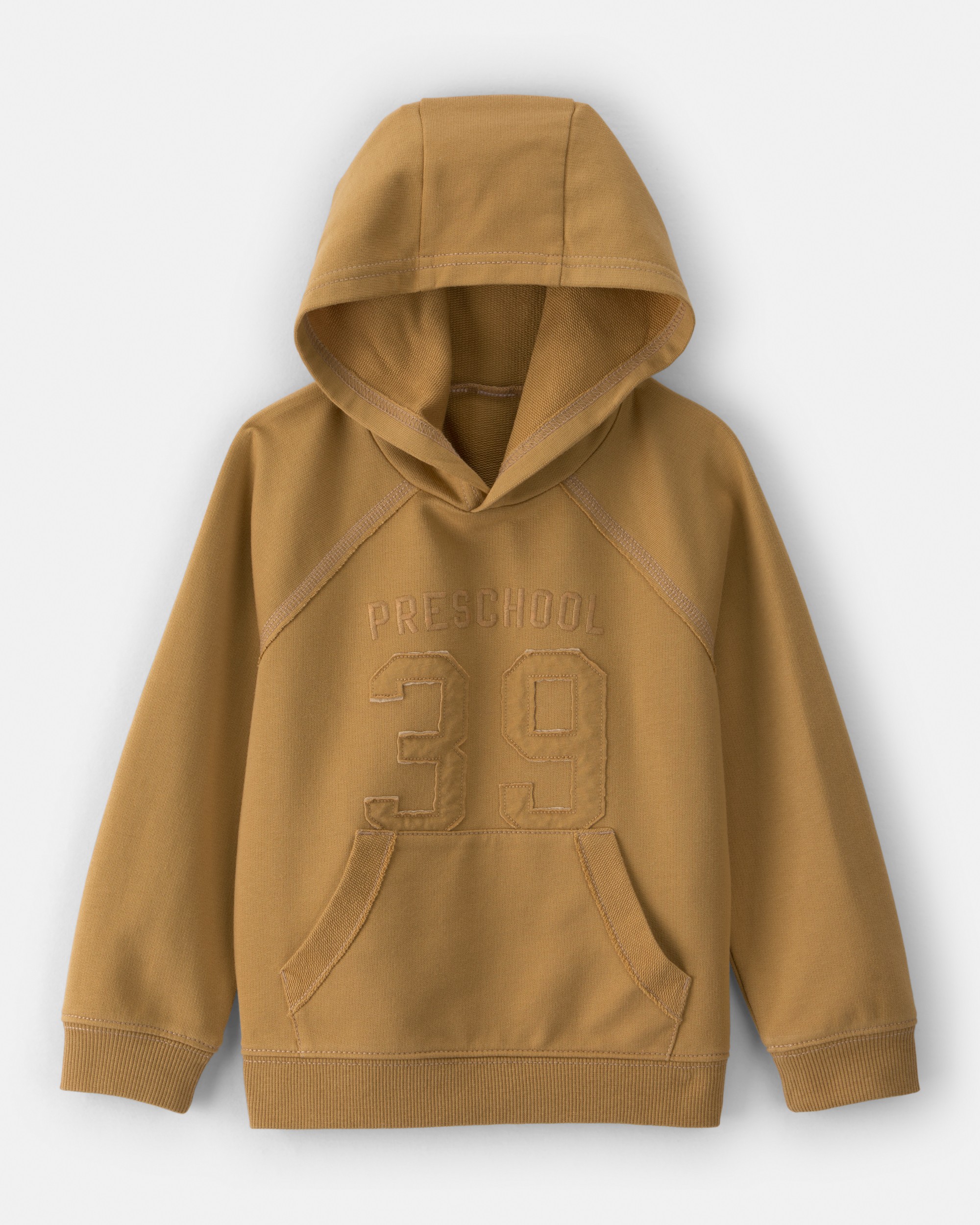 Toddler Boy Varsity French Terry Hoodie - Brown