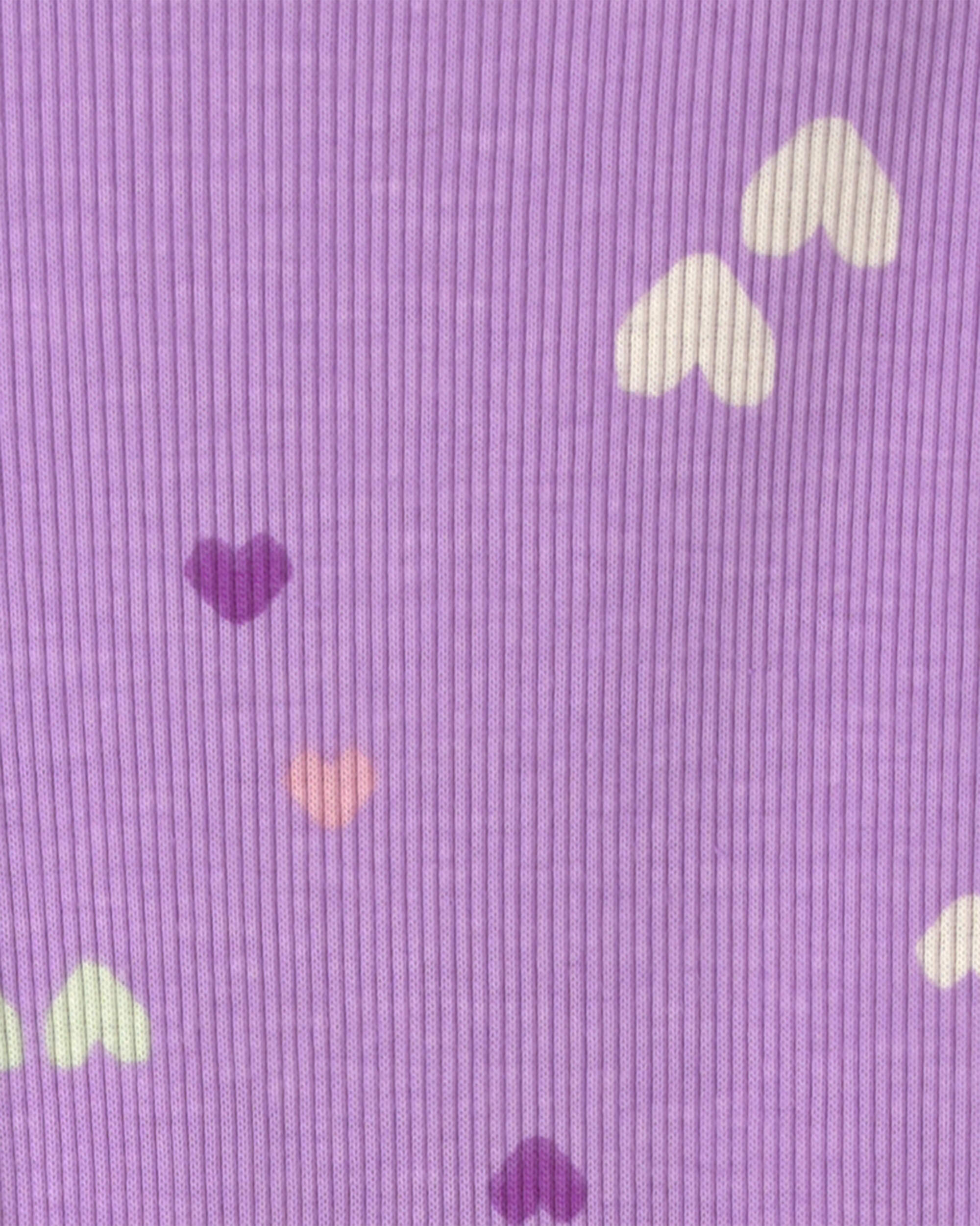 Baby Girl 2-Piece Heart Fleece Long-Sleeve Top & Pant Set - Purple/Cream