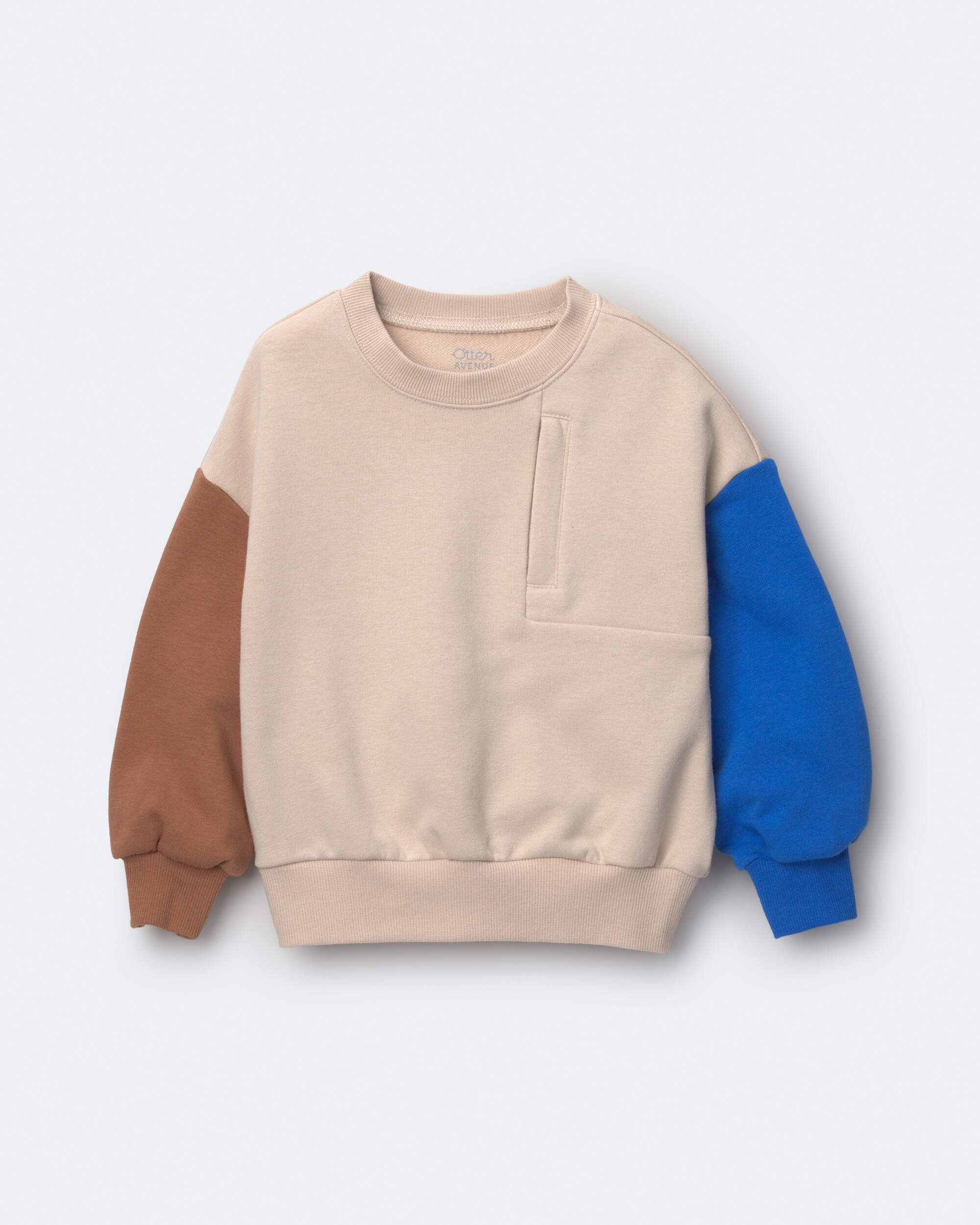 Toddler Boy Colourblock Pullover Sweatshirt - Khaki