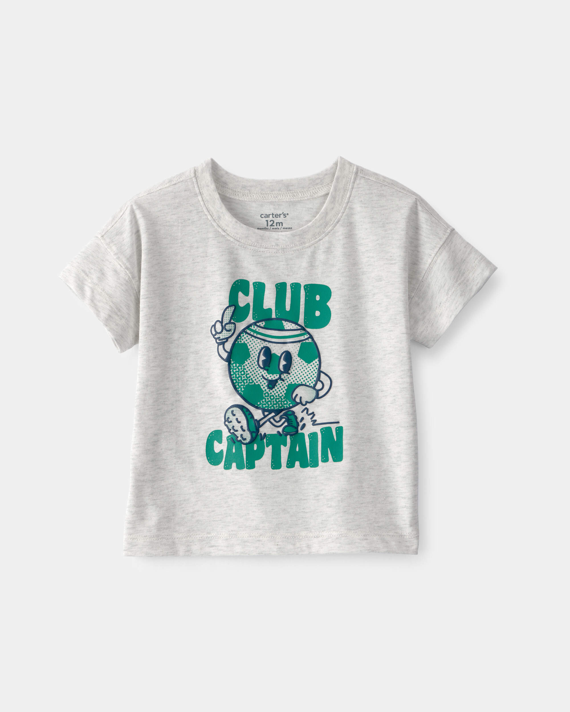 Baby Boy 'Club Captain' Graphic Tee - Grey