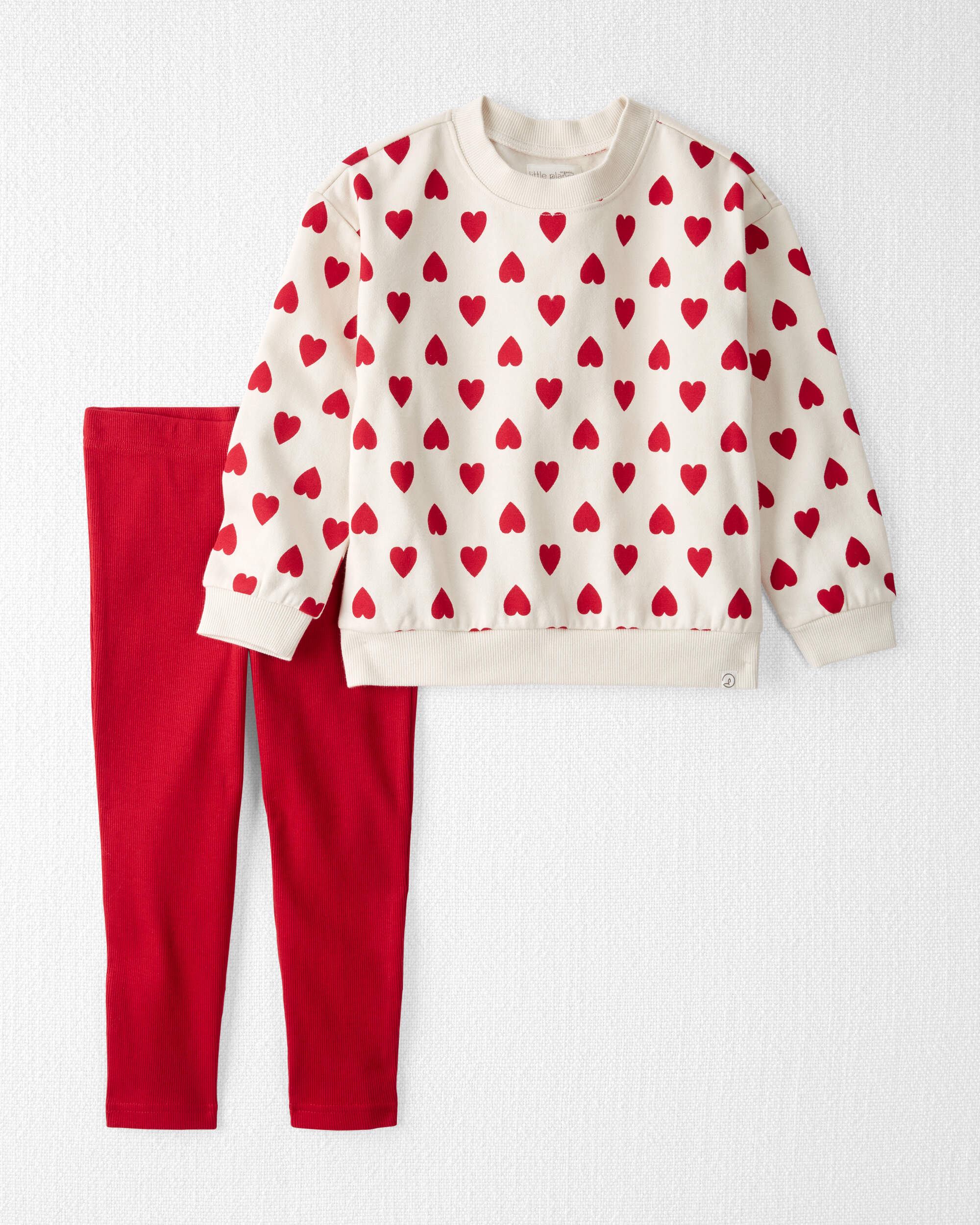 Toddler 2-Piece Set Made with Organic Cotton Forever Hearts Print