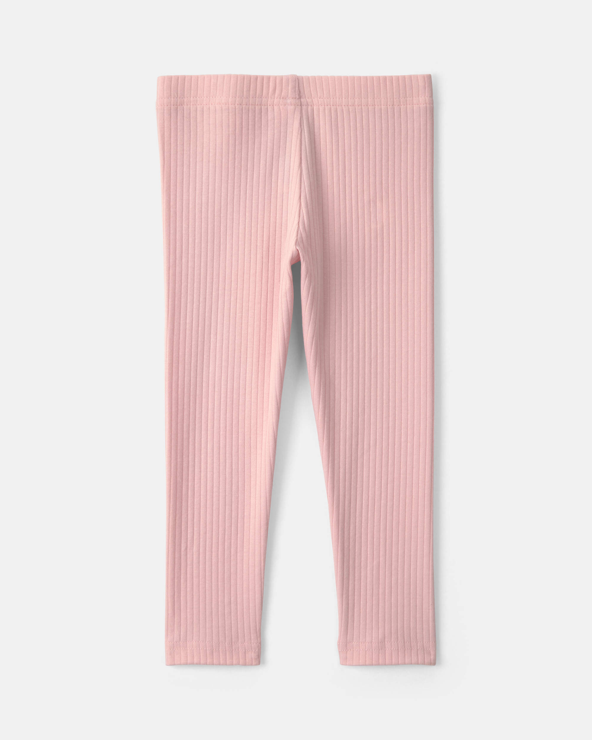 Toddler Girl Cotton Pull-On Stretch Rib Leggings - Pink