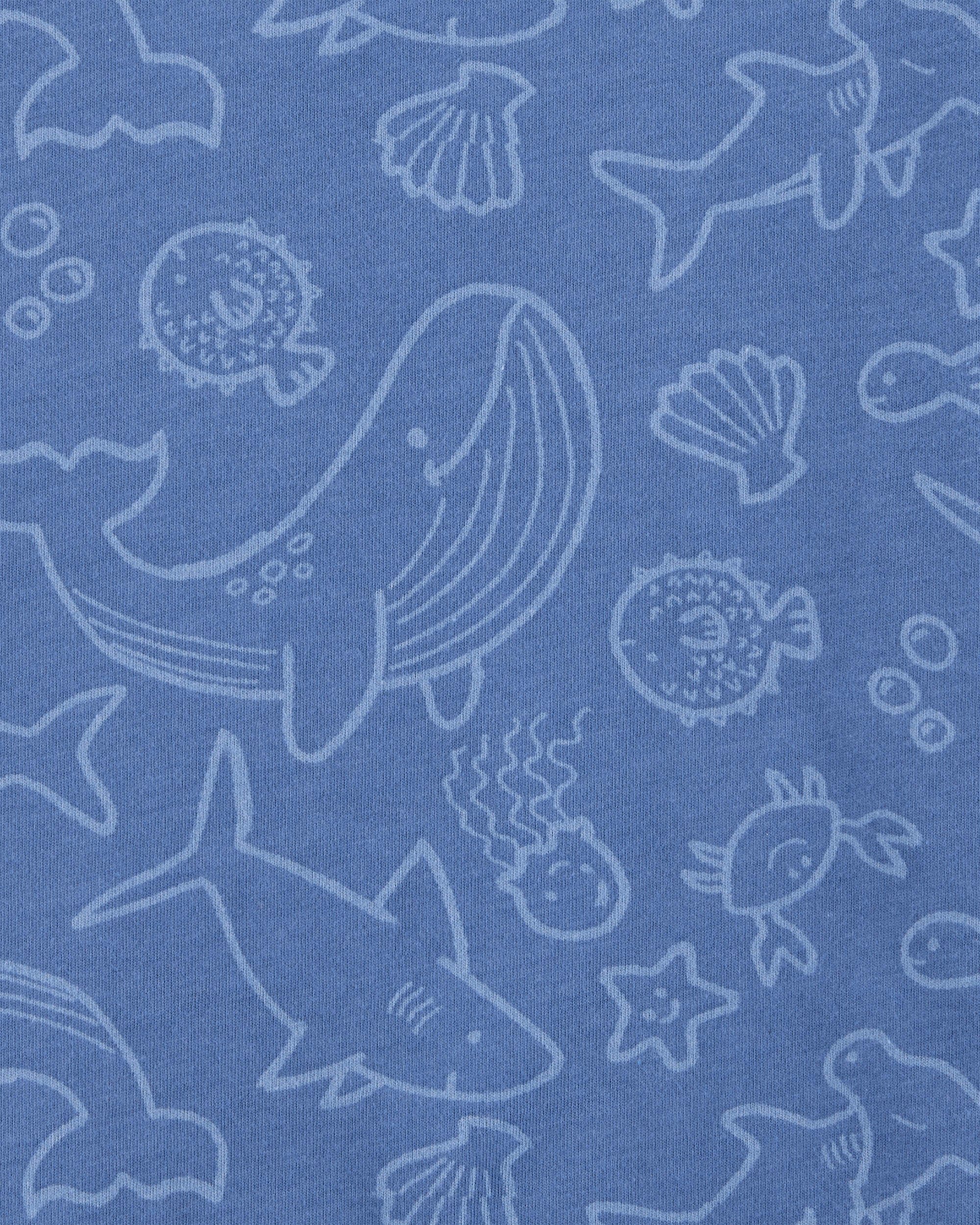 Sea Animals Print Knit Short-Sleeve Tee