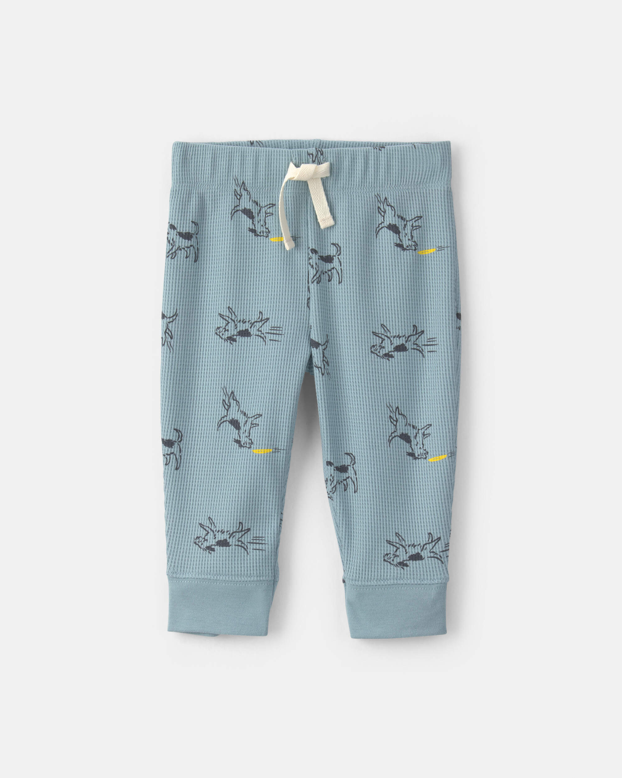 Baby Boy 2-Piece Dog Thermal Long-Sleeve Bodysuit & Pant Set - Blue