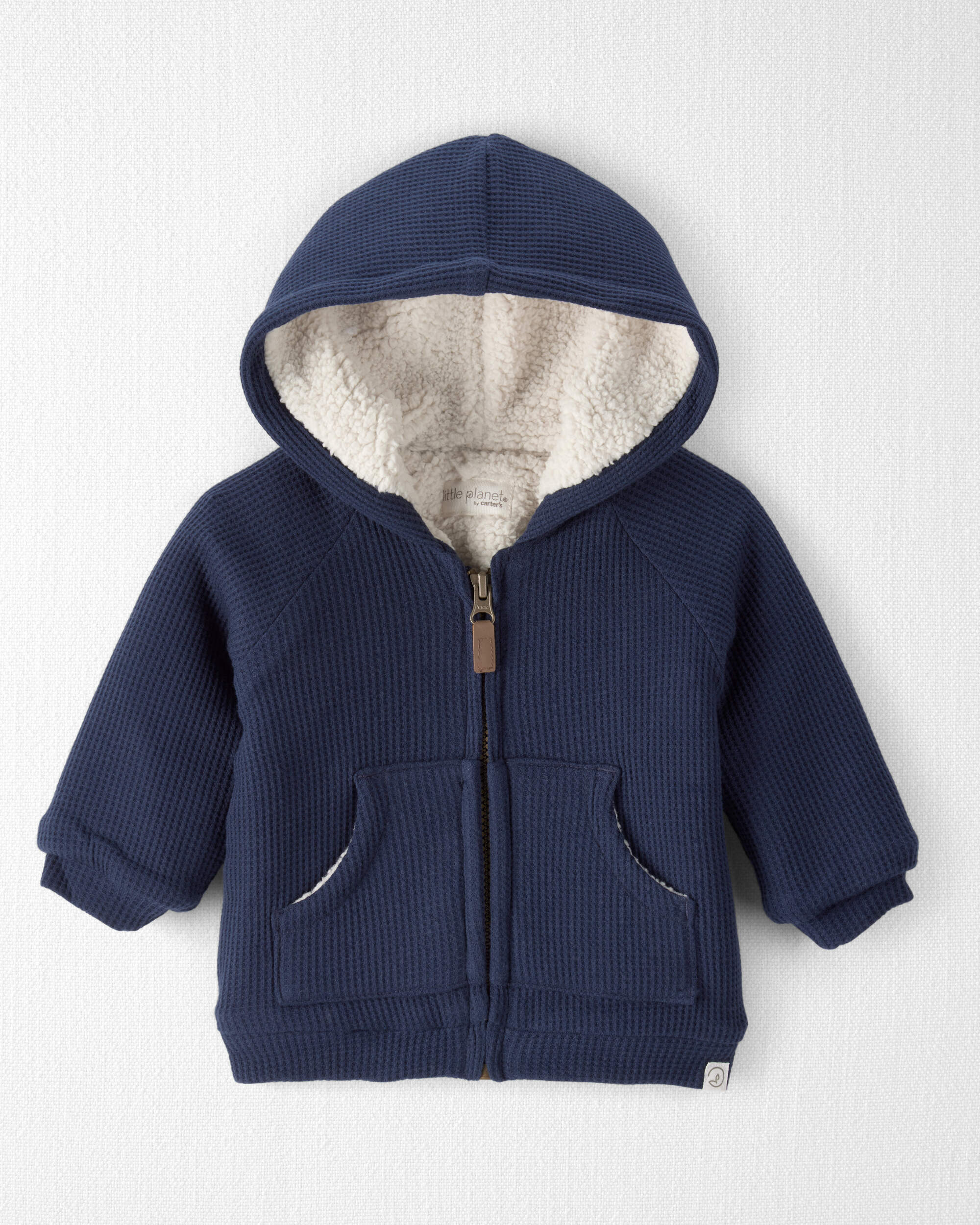 Baby Waffle Knit Hooded Jacket Made with Organic Cotton