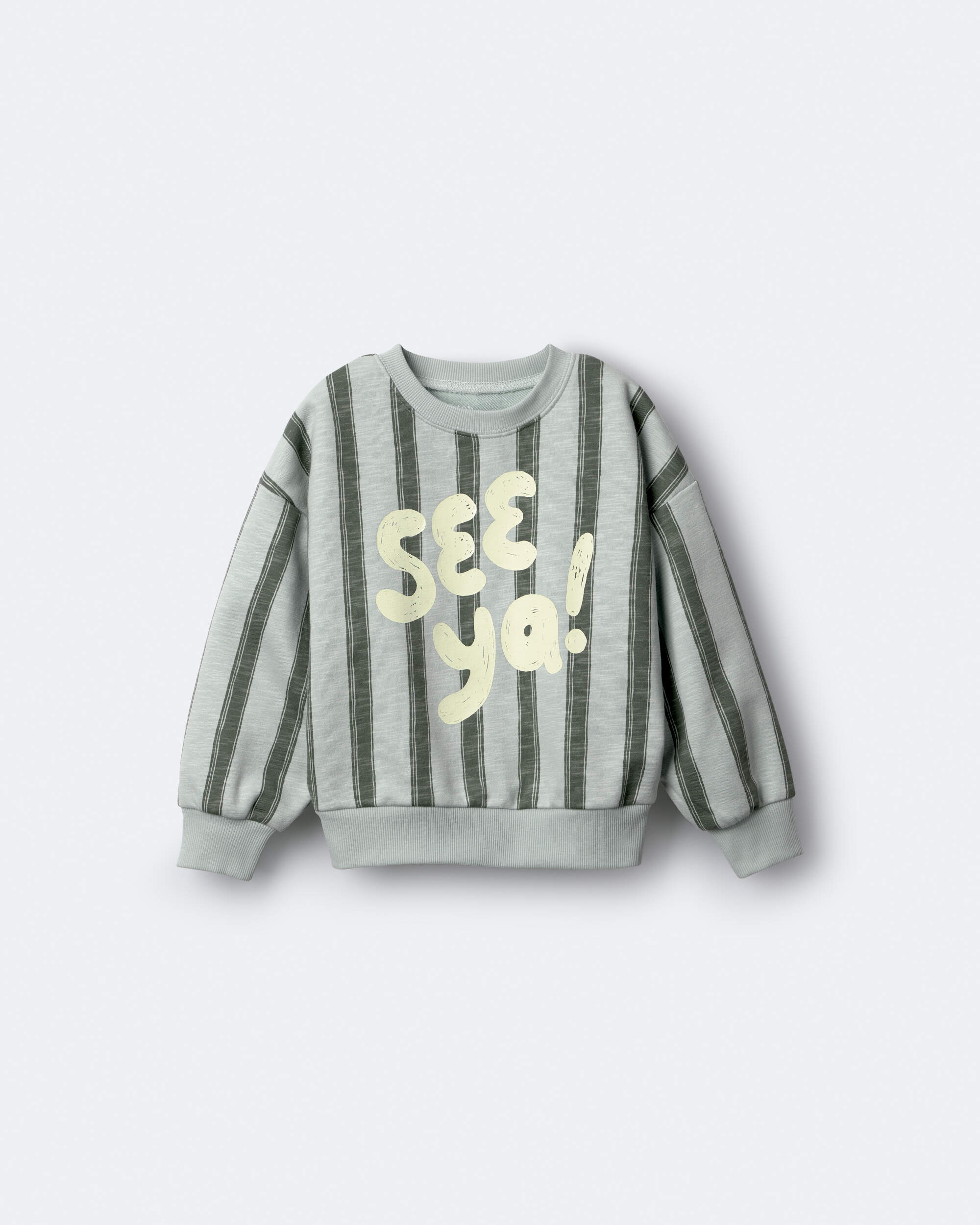 Toddler 'See Ya!' Striped Dolman-Sleeve Sweatshirt - Sage