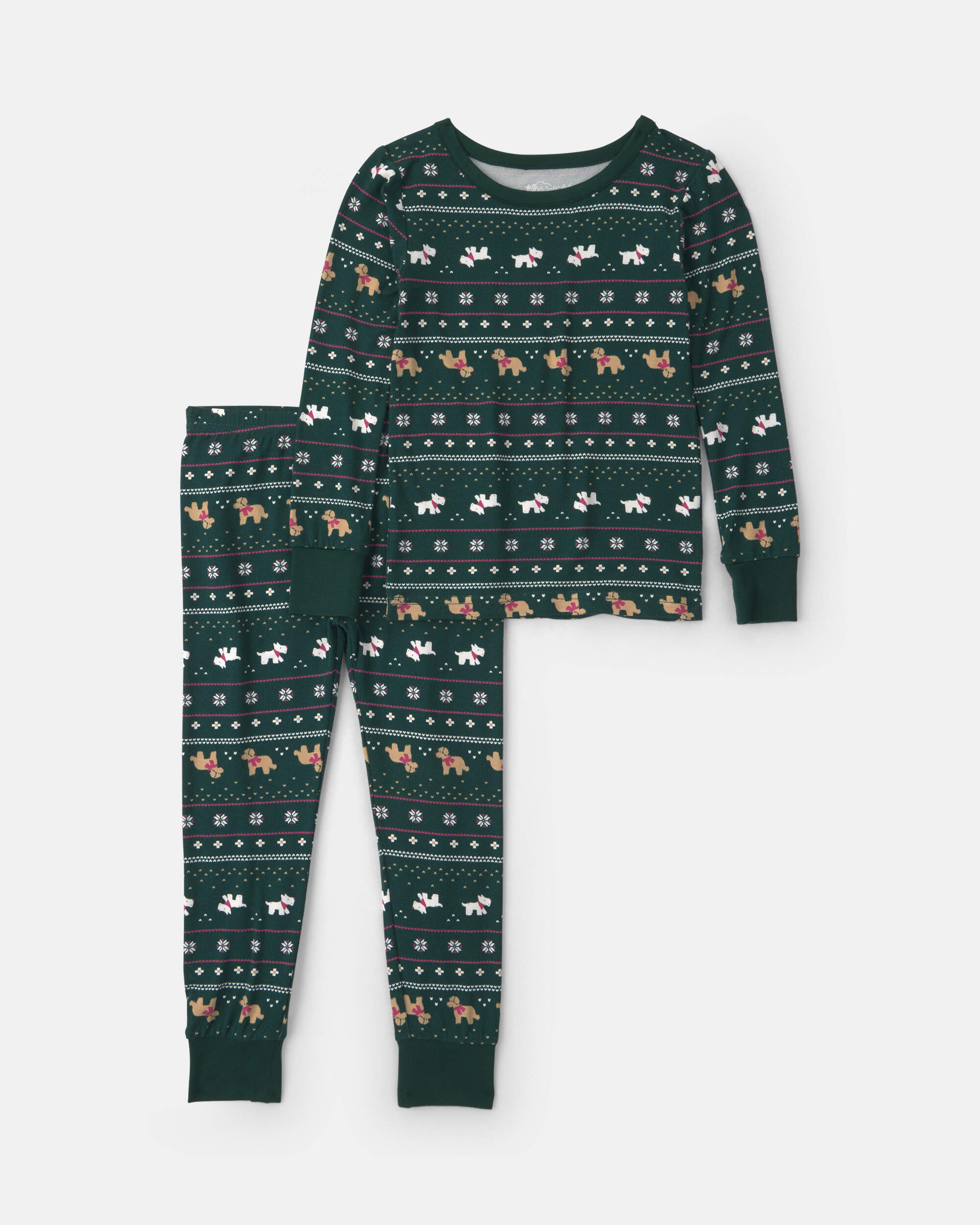 Toddler 2-Piece Fair Isle Christmas PurelySoft™ Snug Fit Pyjama Set - Green