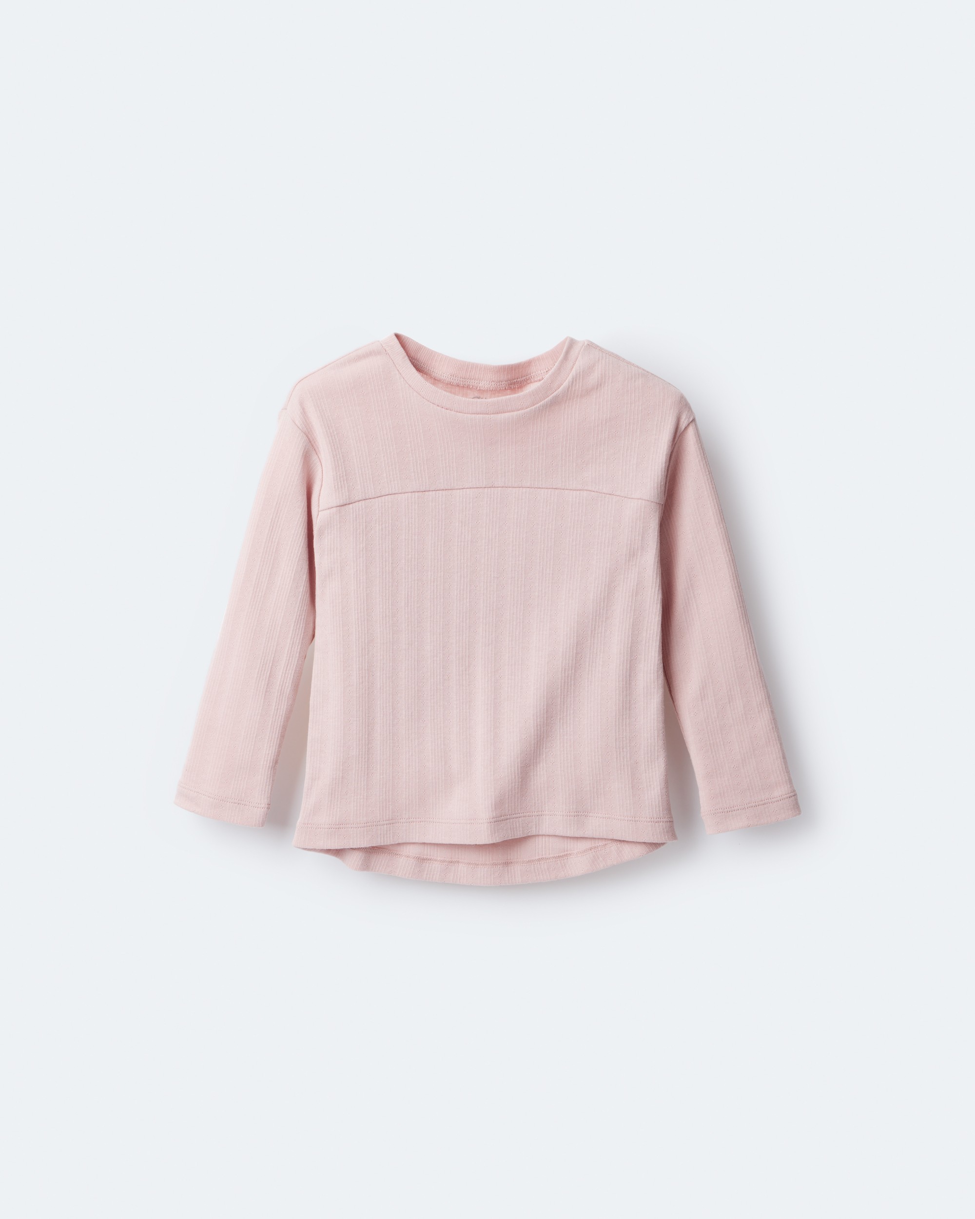Toddler Girl Pointelle Long-Sleeve Top - Light Pink