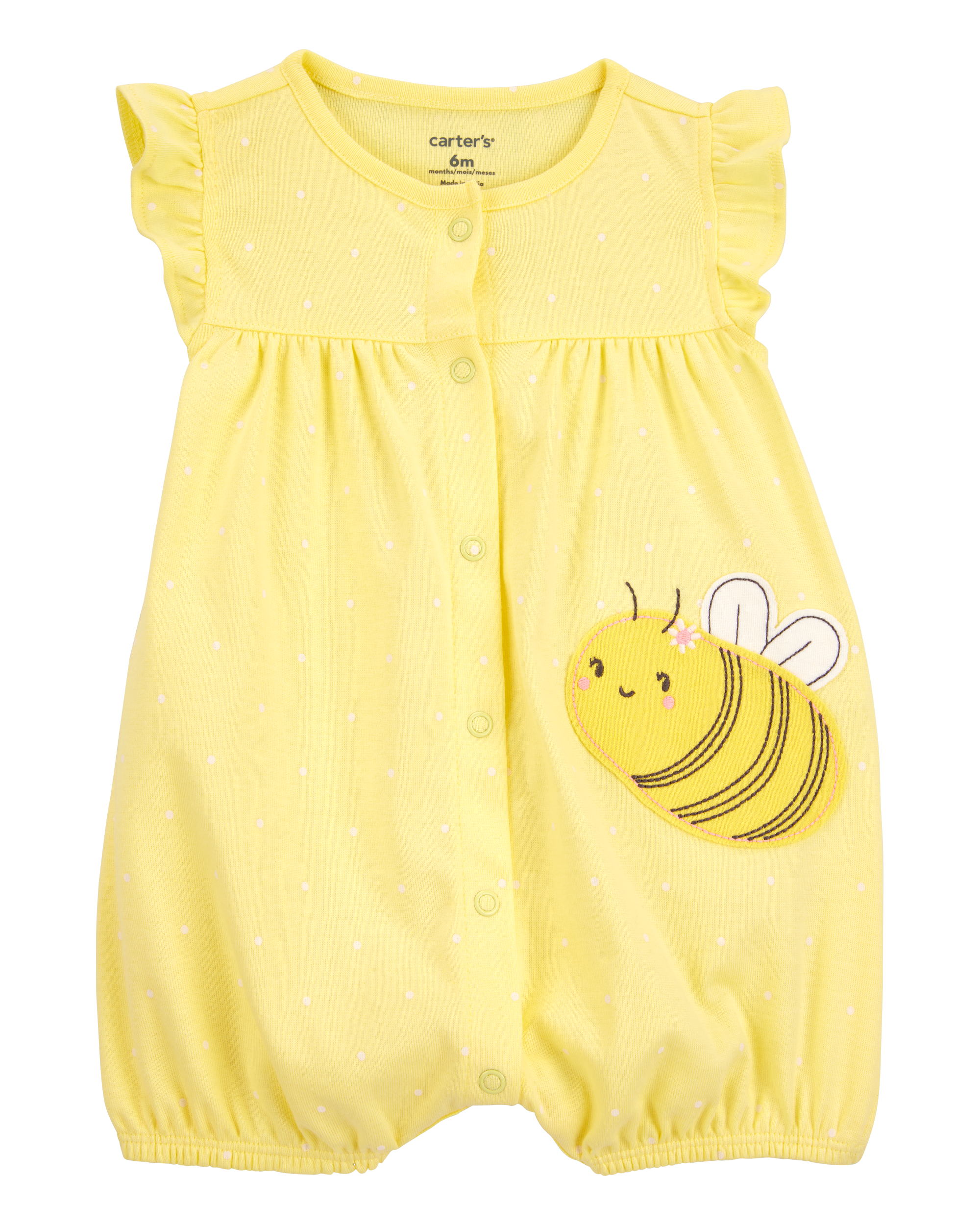 Baby Bee Short-Sleeve Romper - Yellow