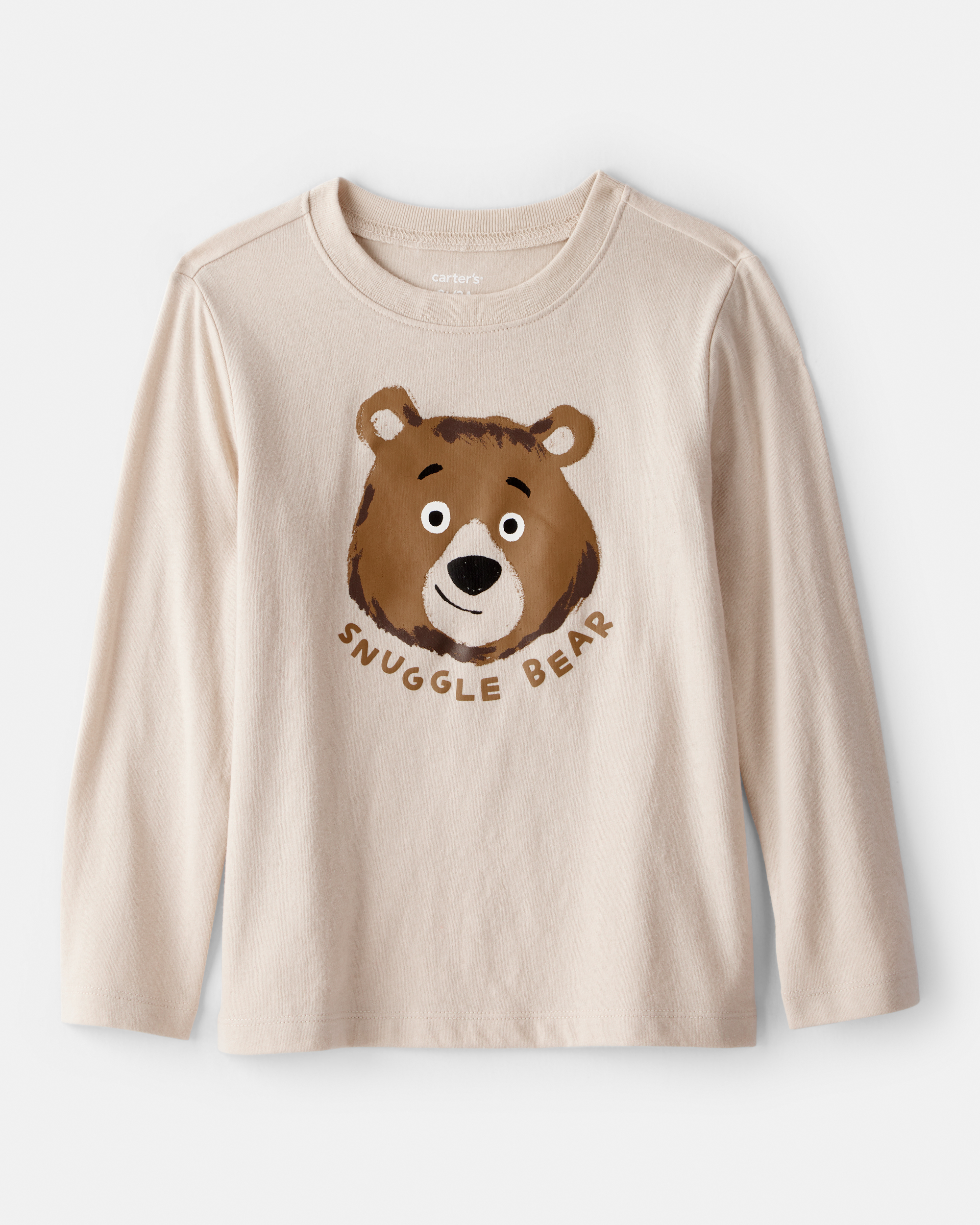 Toddler Boy Bear Long-Sleeve Graphic Tee - Beige