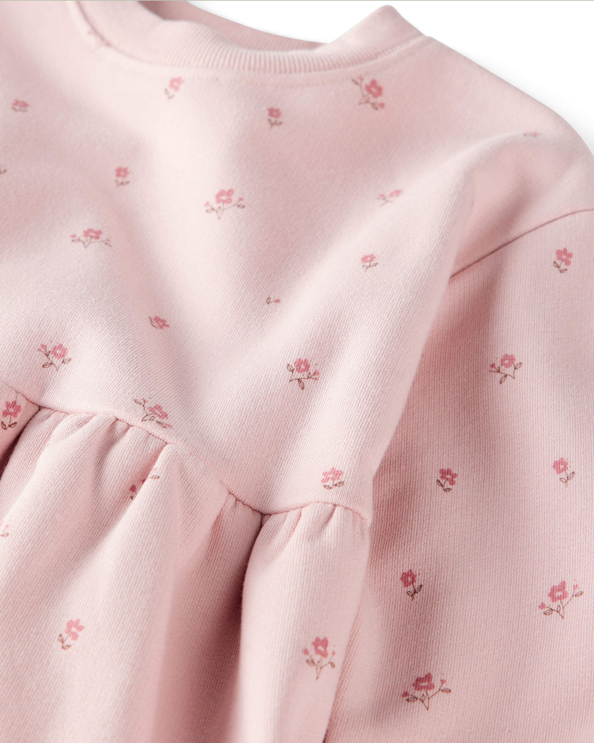 Baby Girl French Terry Dress Made with Organic Cotton Blush Petals Print