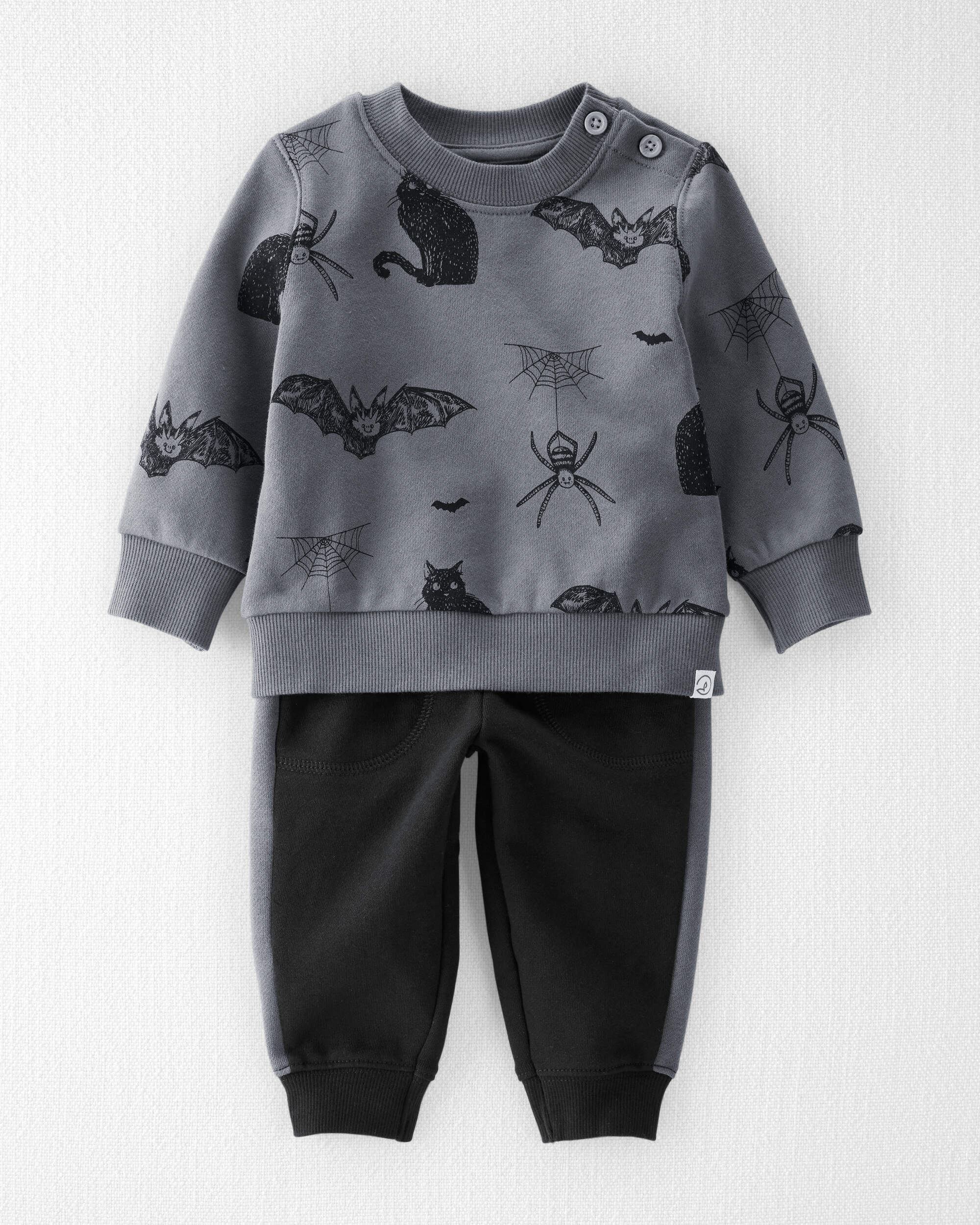 Baby 2-Piece Fleece Set Made with Organic Cotton Spooky Night Print