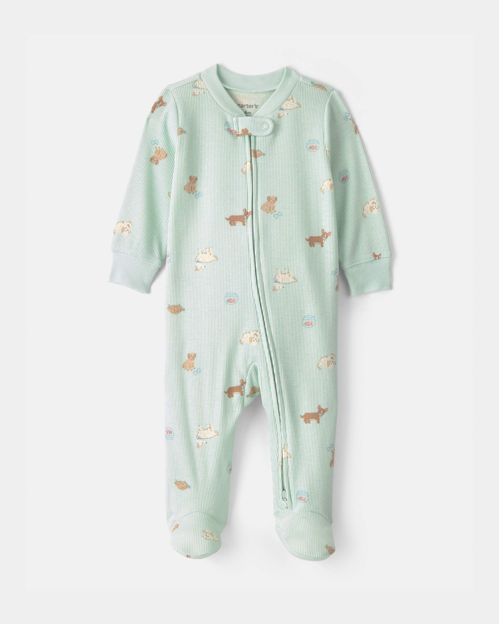 Baby Girl Pets Snug Fit Sleeper - Green