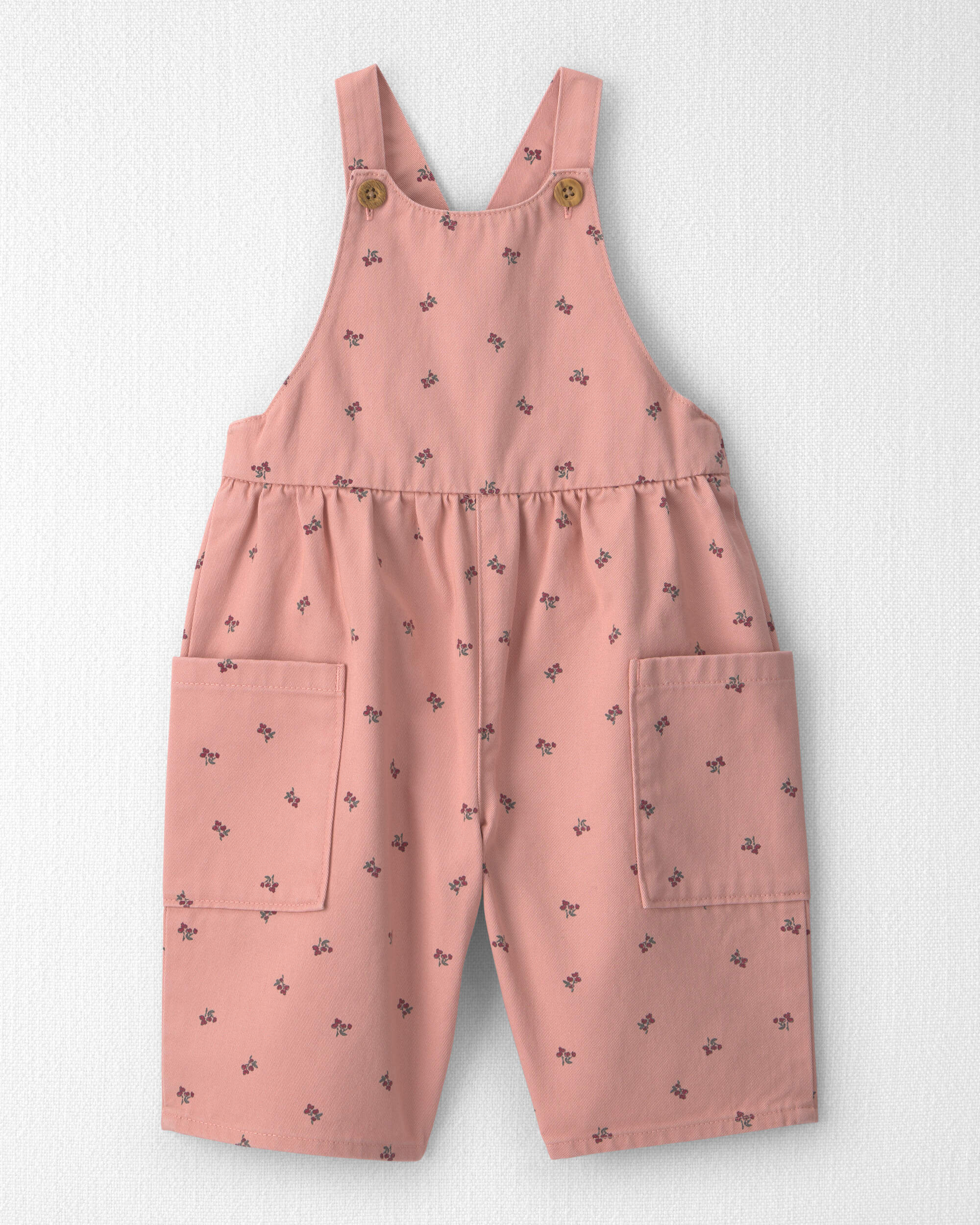 Baby Girl Organic Cotton Twill Wide-Leg Overalls